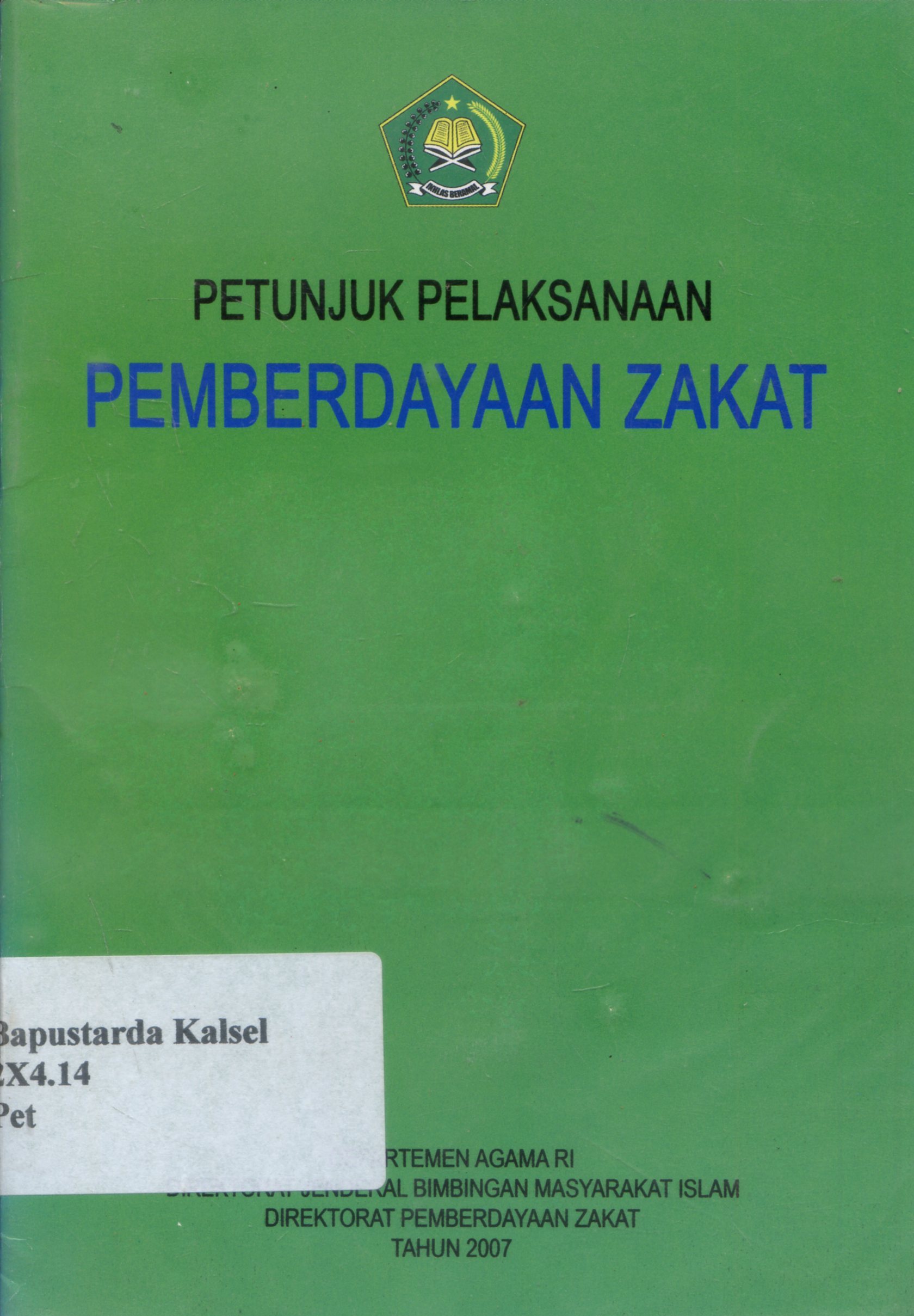 Cover Petunjuk pelaksanaan pemberdayaan zakat