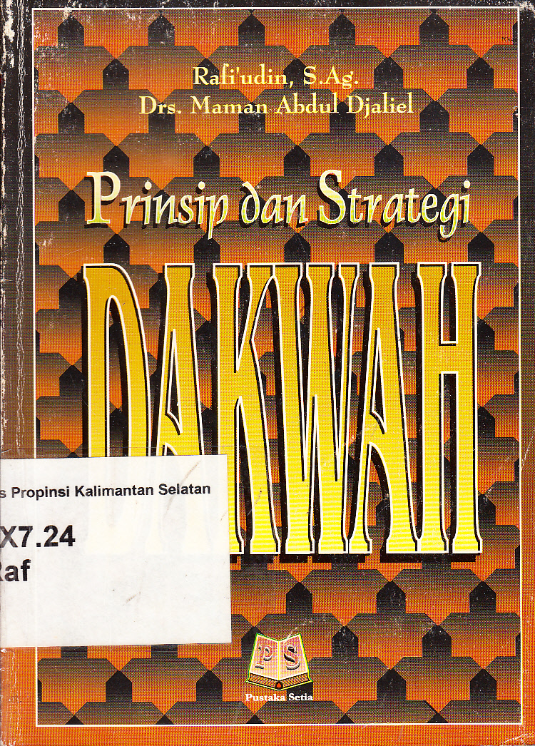 Cover Prinsip dan strategi dakwah / Rafi'udin, Maman Abdul Djaliel