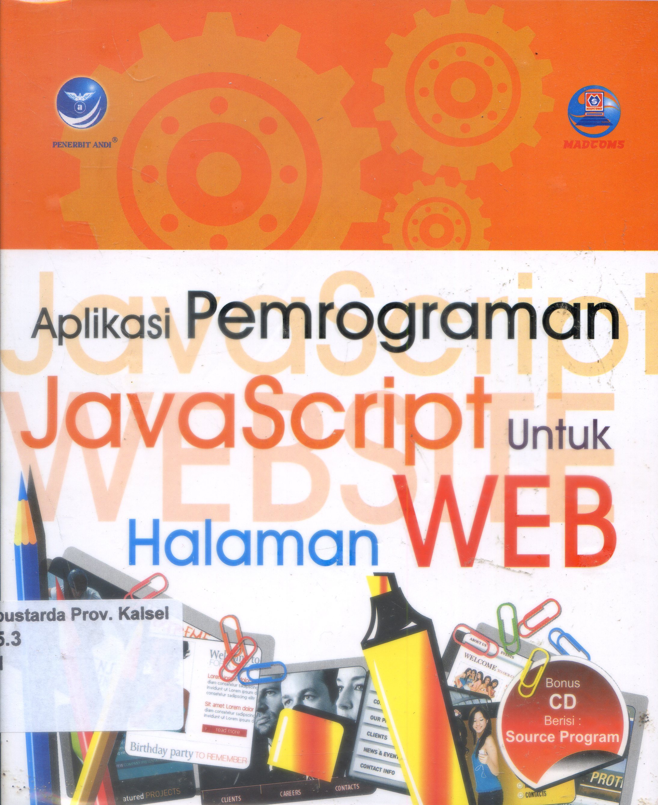 Cover Aplikasi Pemrograman JavaScript untuk Halaman Web /