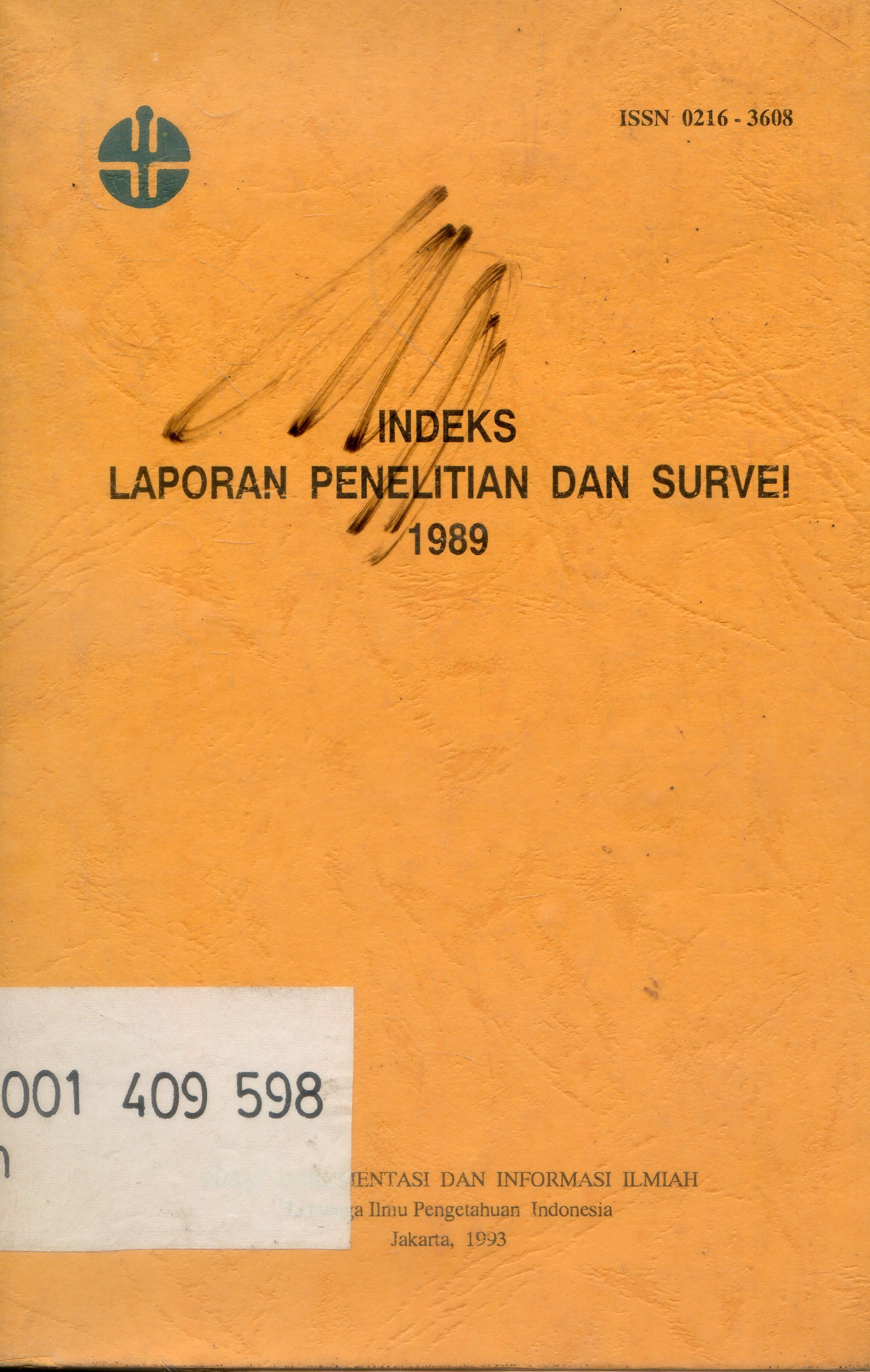 Cover Indeks laporan penelitian dan survei 1989 / Muhartoyo