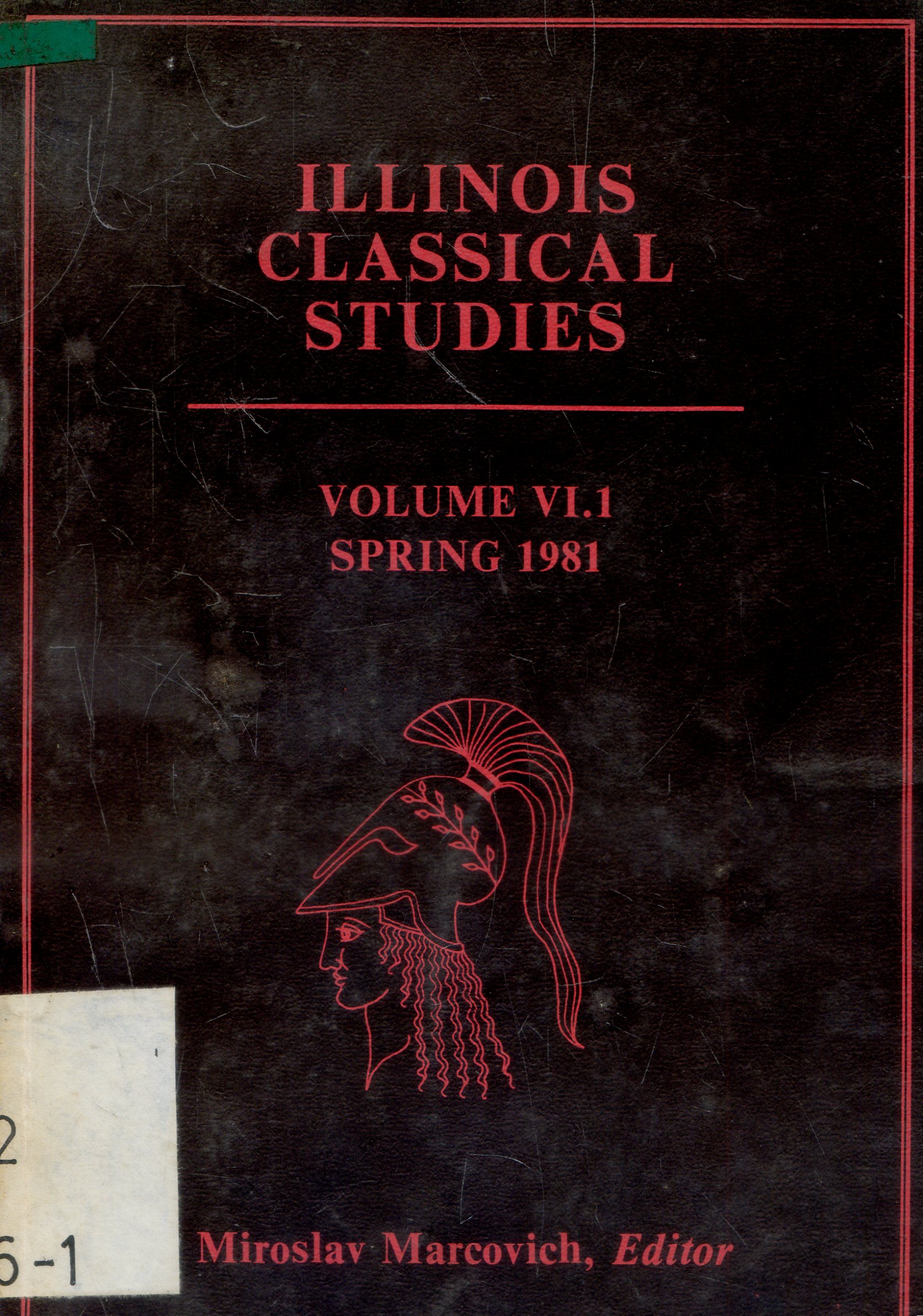 Cover Illinois Classical studies / Miroslov Marcovich