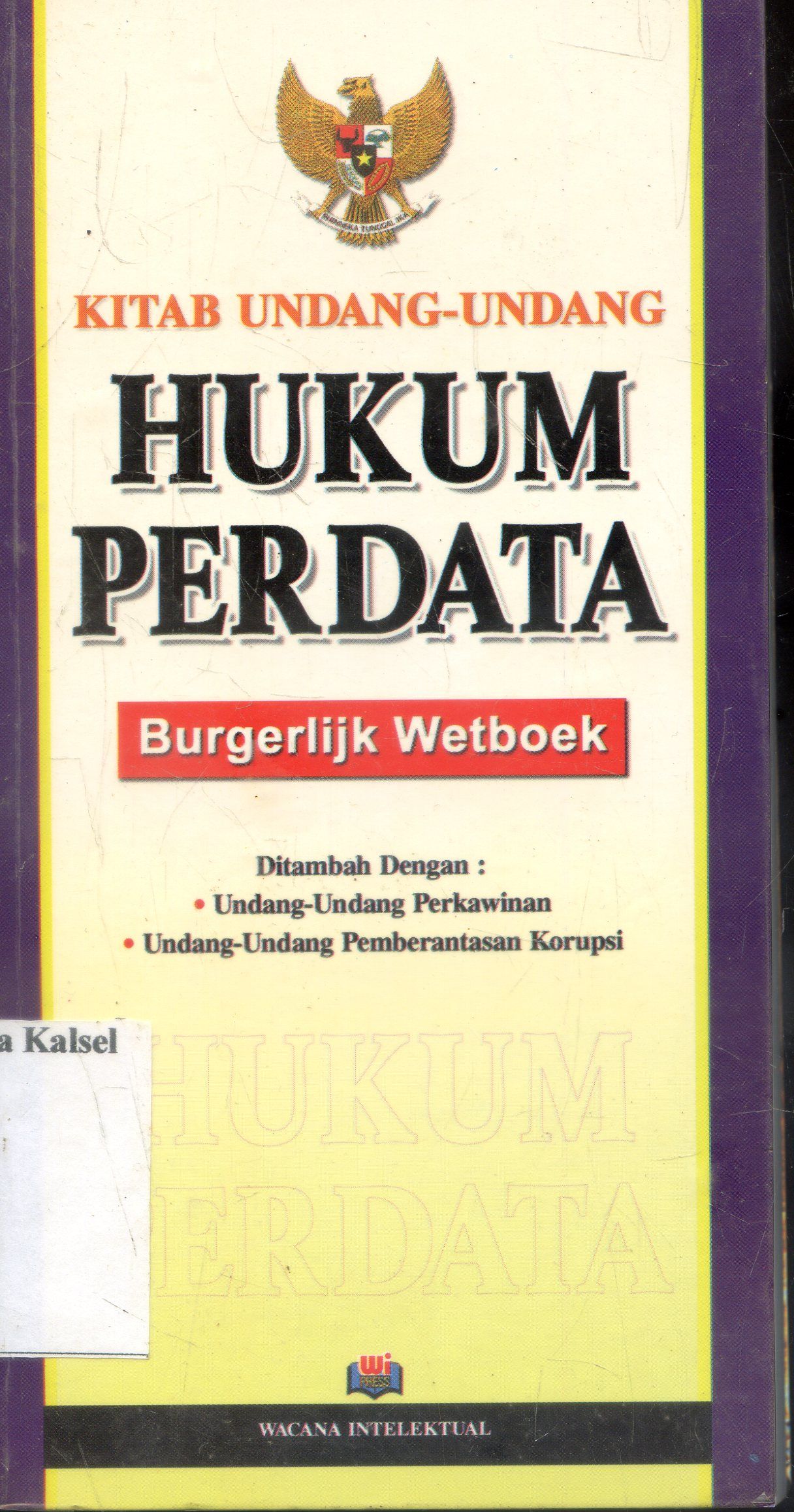Cover Kitab : Undang-Undang hukum Perdana/ Soesislo