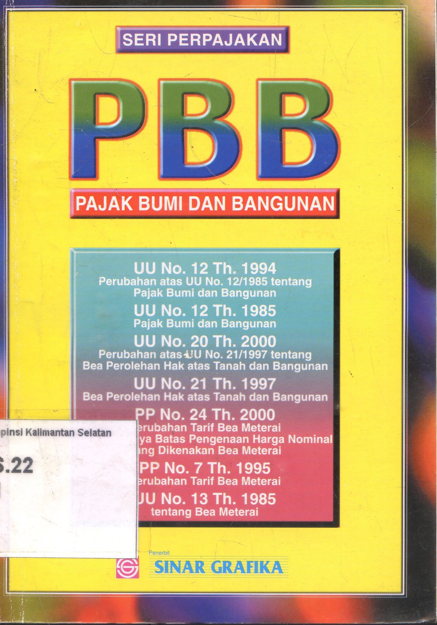 Cover Seri Perpajakan : Pajak Bumi Dan Bangunan ; Rosdakarya