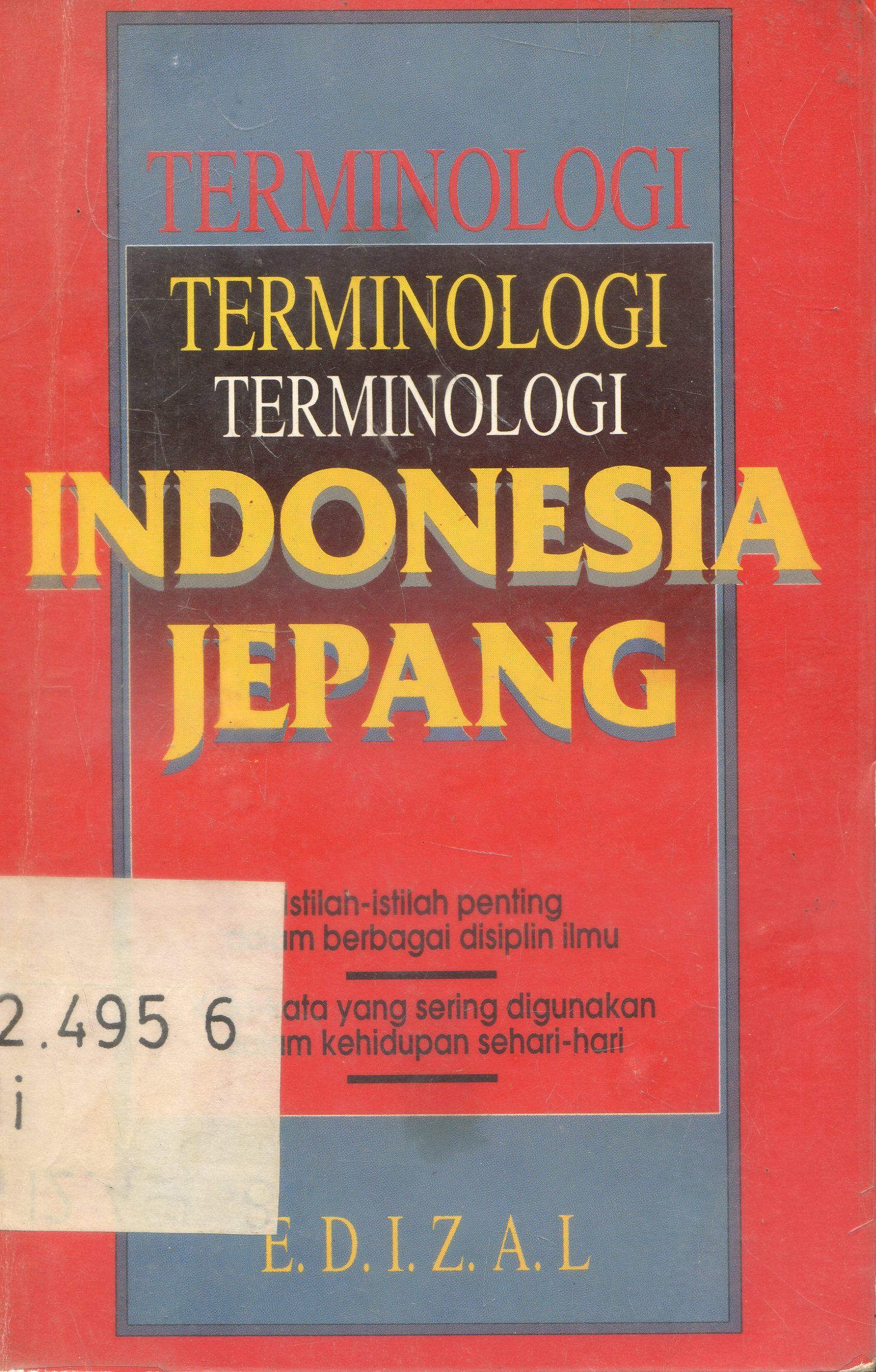 Cover Terminologi : Indonesia Jepang ; Edizal; Editor, A.Heriyanti