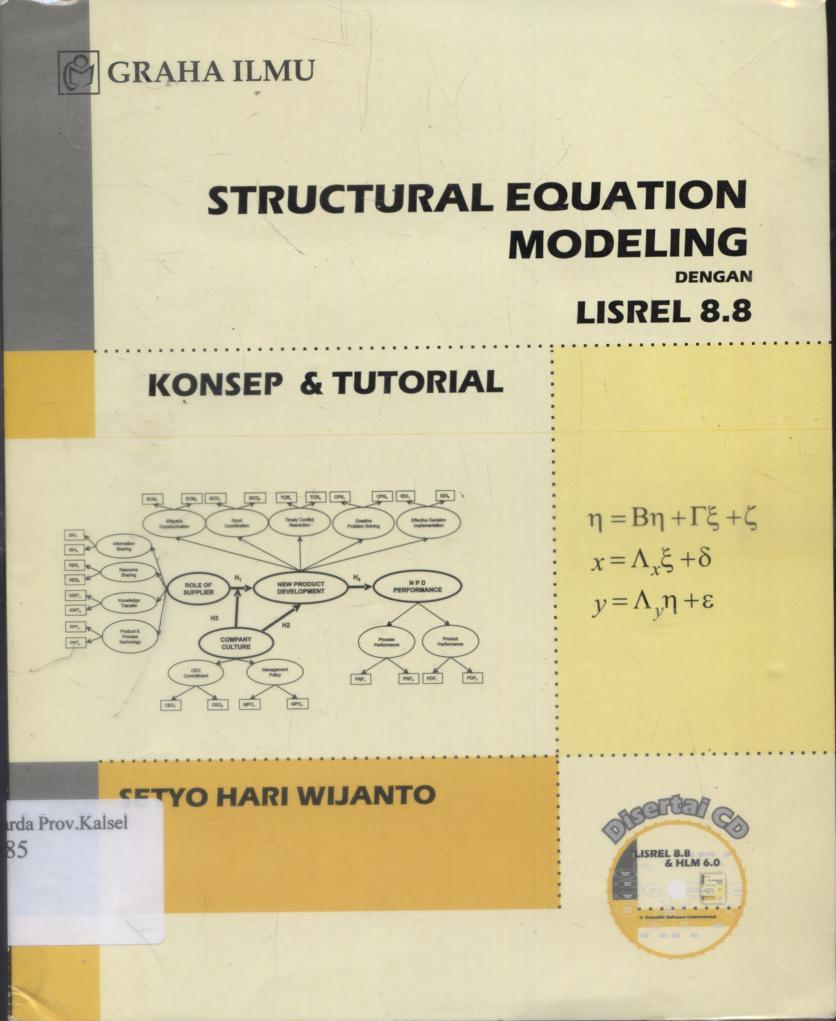 Cover Structural Equation Modeling dengan LISREL 8.8 / Setyo Hari Wijanto.