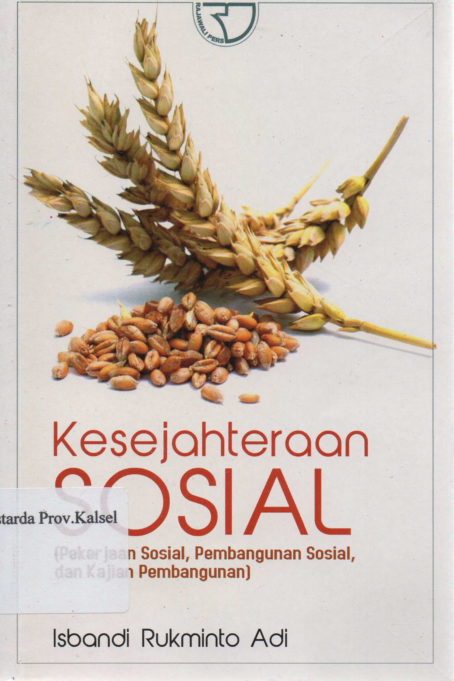 Cover Kesejahteraan sosial / Isbandi Rukminto Adi.