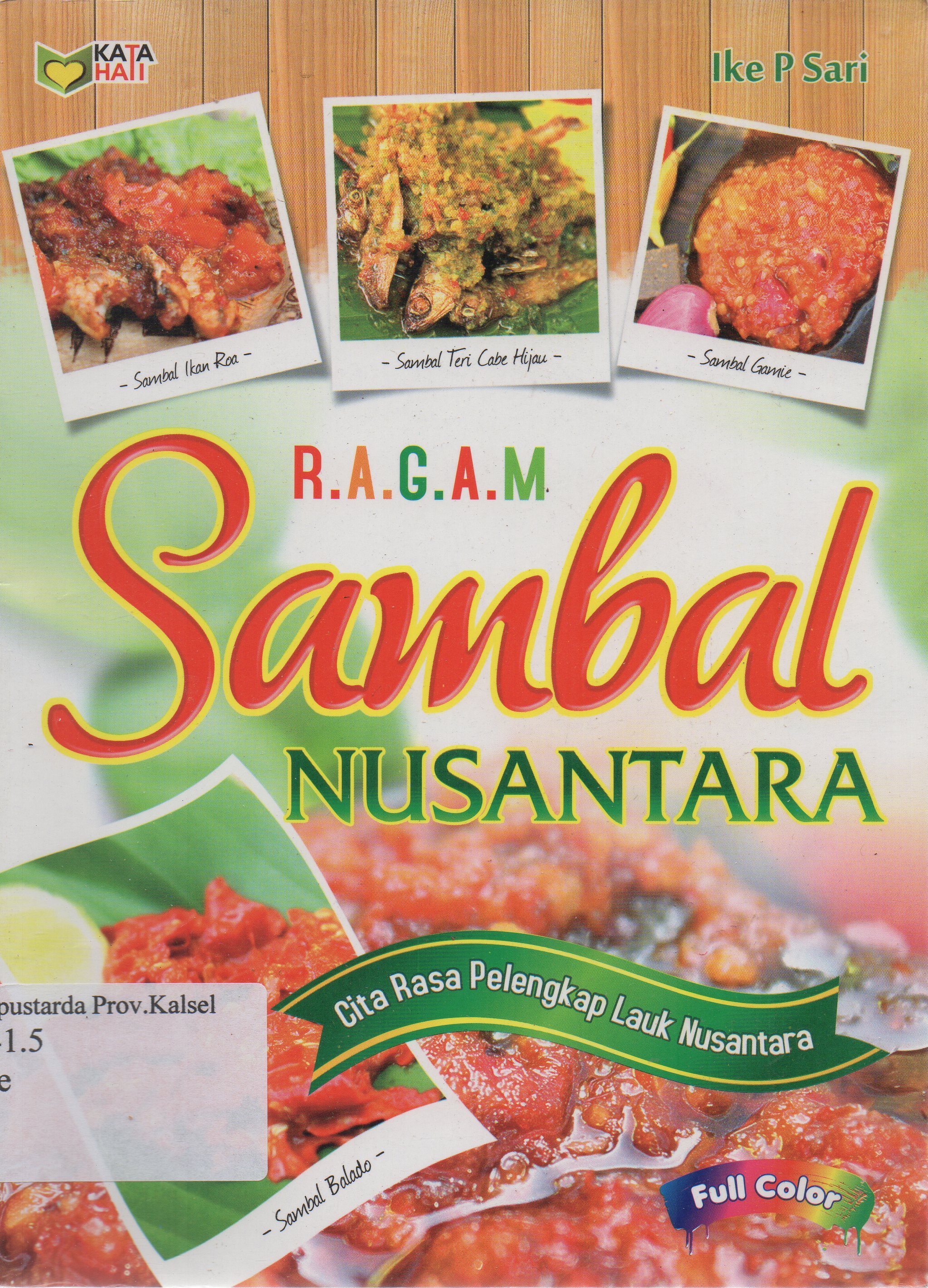 Cover Ragam sambal nusantara / Ike P. Sar ; editor, Rose KR.