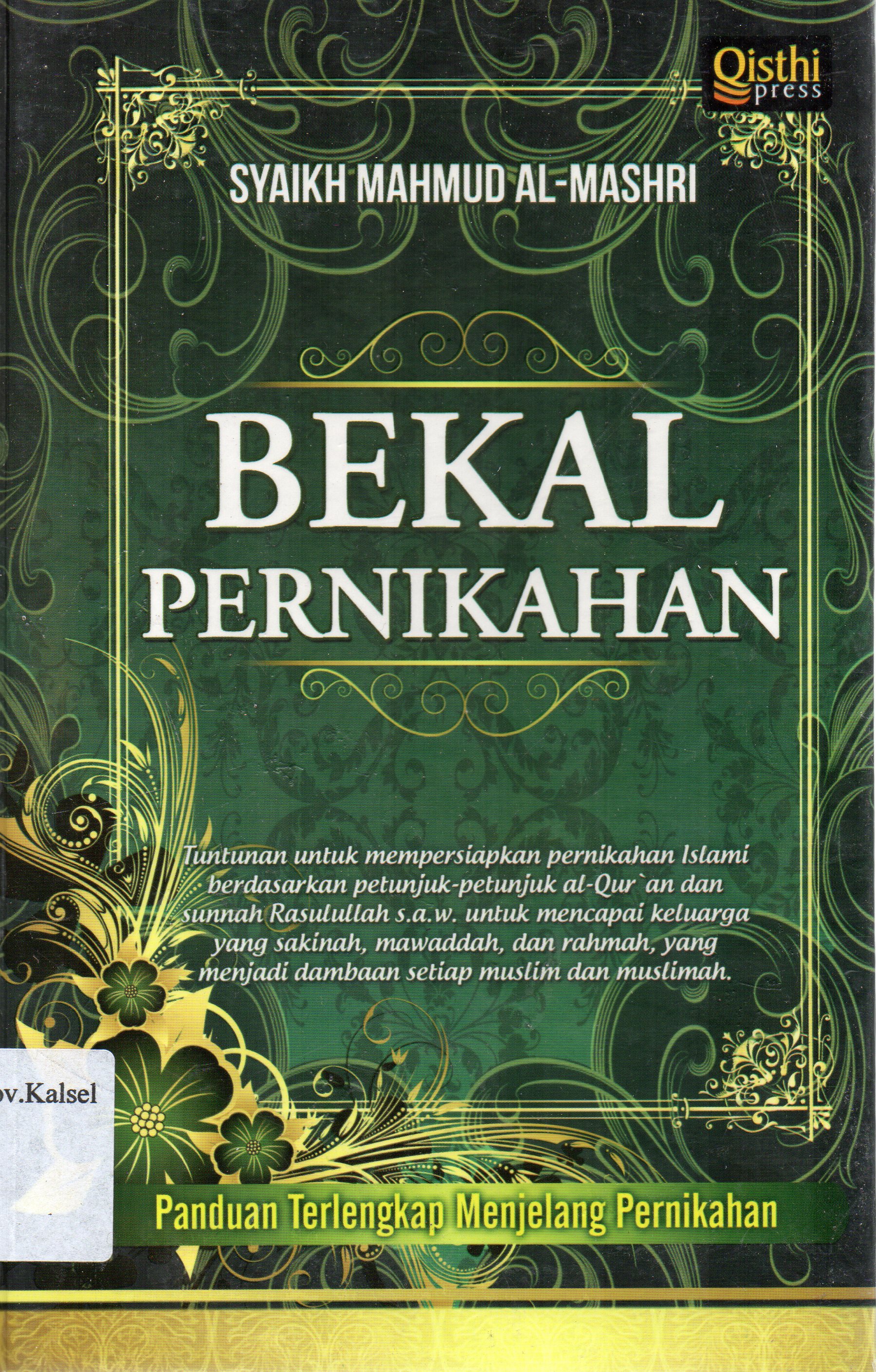 Cover Bekal Pernikahan / Syaikh Mahmud al-Mashri ; penerjemah, Iman Firdaus ; penyunting, Sujilah Ayu.