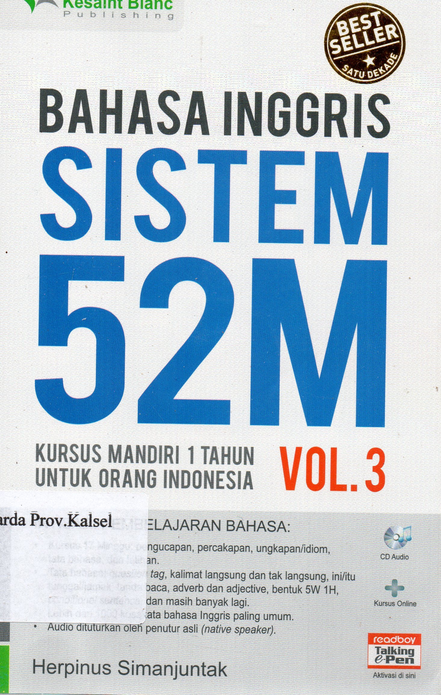Cover Bahasa Inggris Sistem 52 M Vol 3 / Herpinus Simanjutak ; Penyunting, J. Irwin.