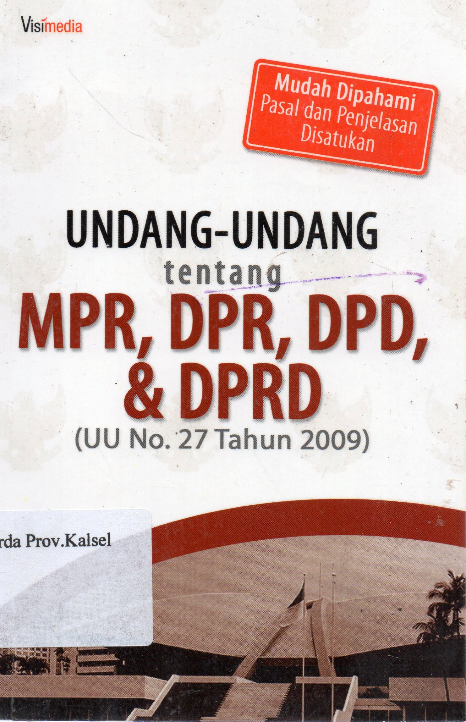 Cover Undang-undang tentang MPR, DPR, DPD, dan DPRD (UU No. 27 tahun 2009).