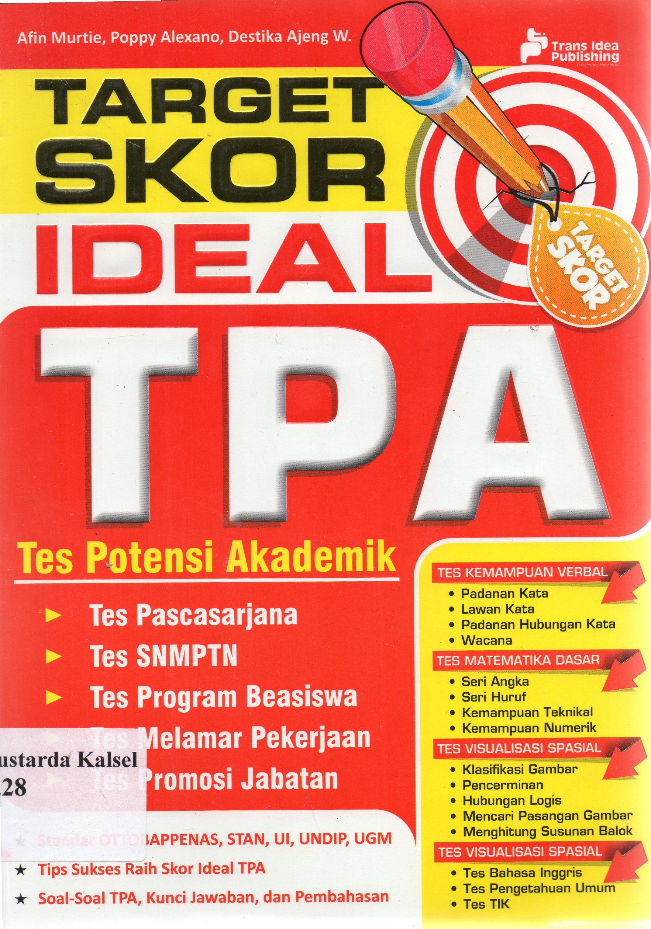 Cover Target skor ideal TPA / Afin Murtie, Poppy Alexano, Destika Ajeng W. ; Tim Afin & Friends.