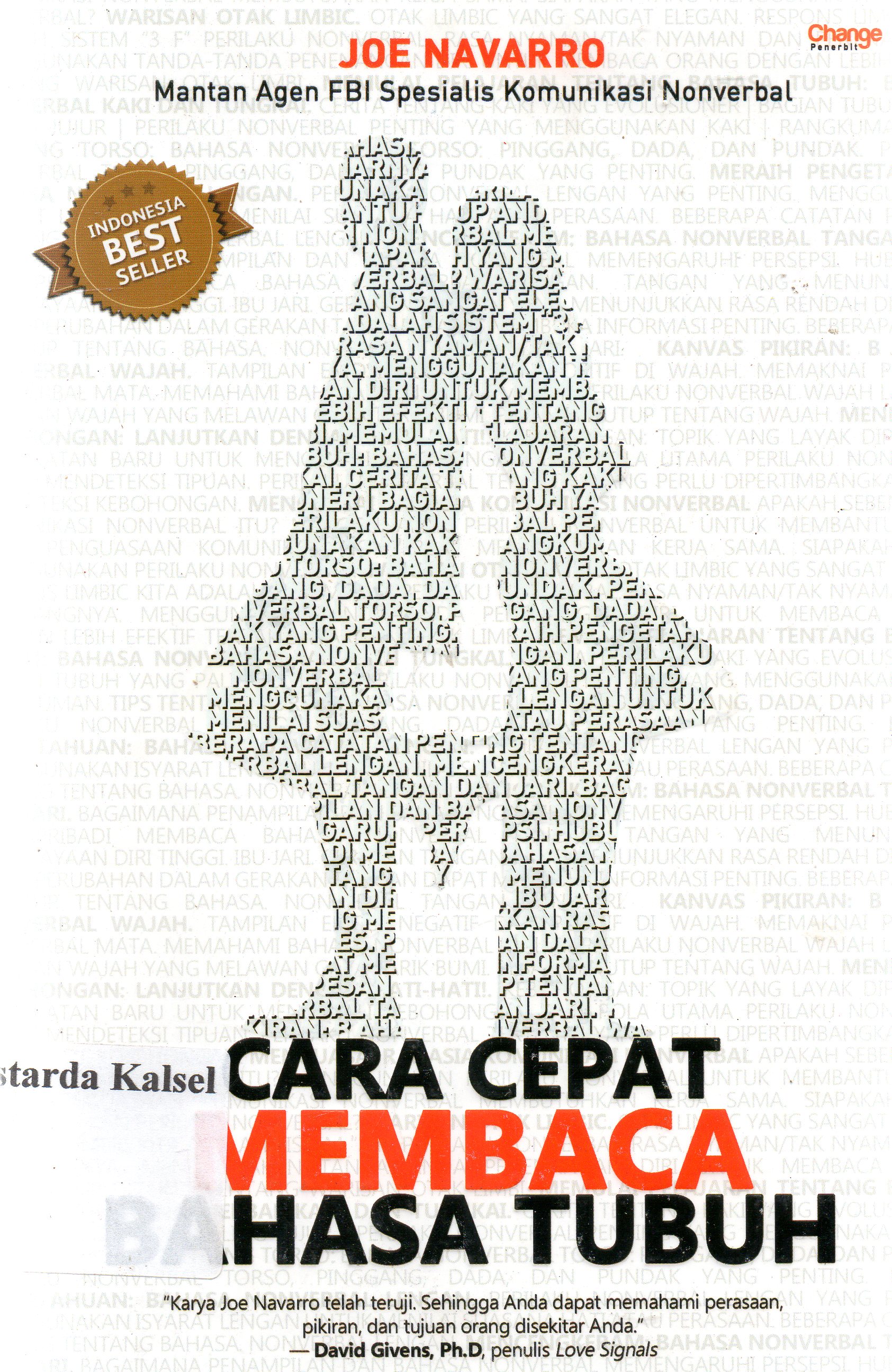 Cover Cara cepat membaca bahasa tubuh / Joe Navarro ; editor, Daniel Bukit ; penyunting, Ati Cahayani.