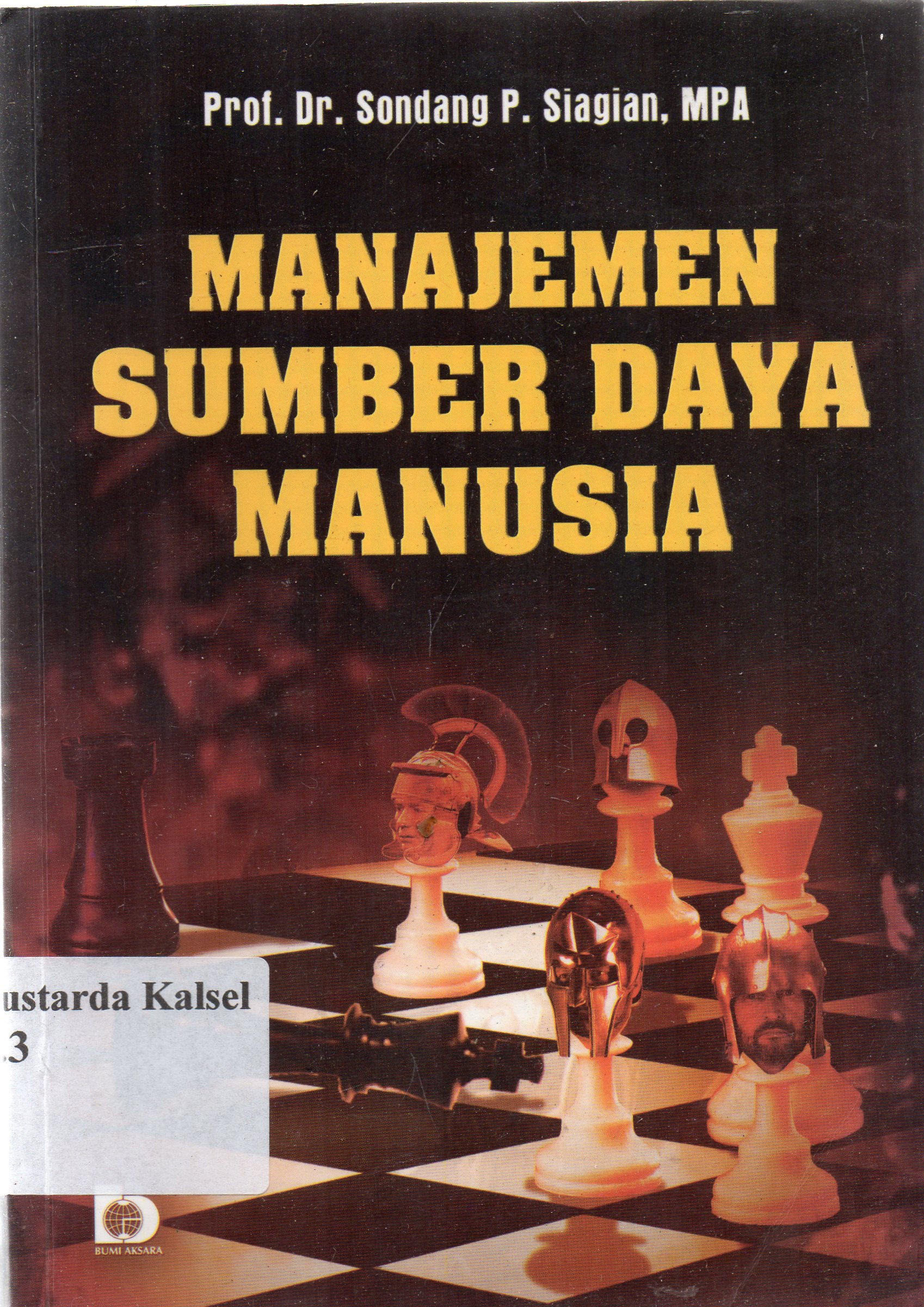 Cover Manajemen sumber daya manusia / Sondang P. Siagian.