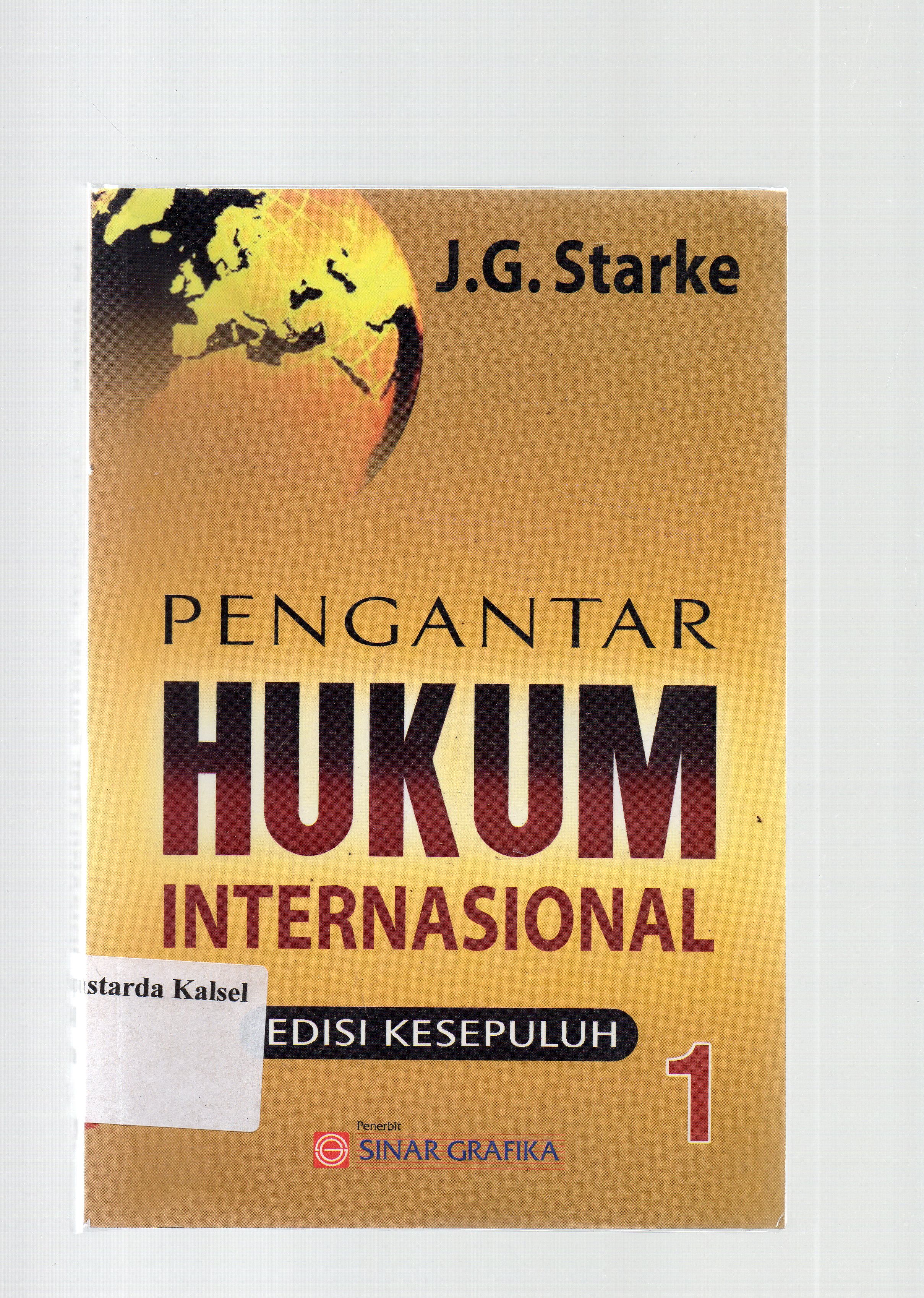 Cover Pengantar hukum Internasional / J.G. Starke