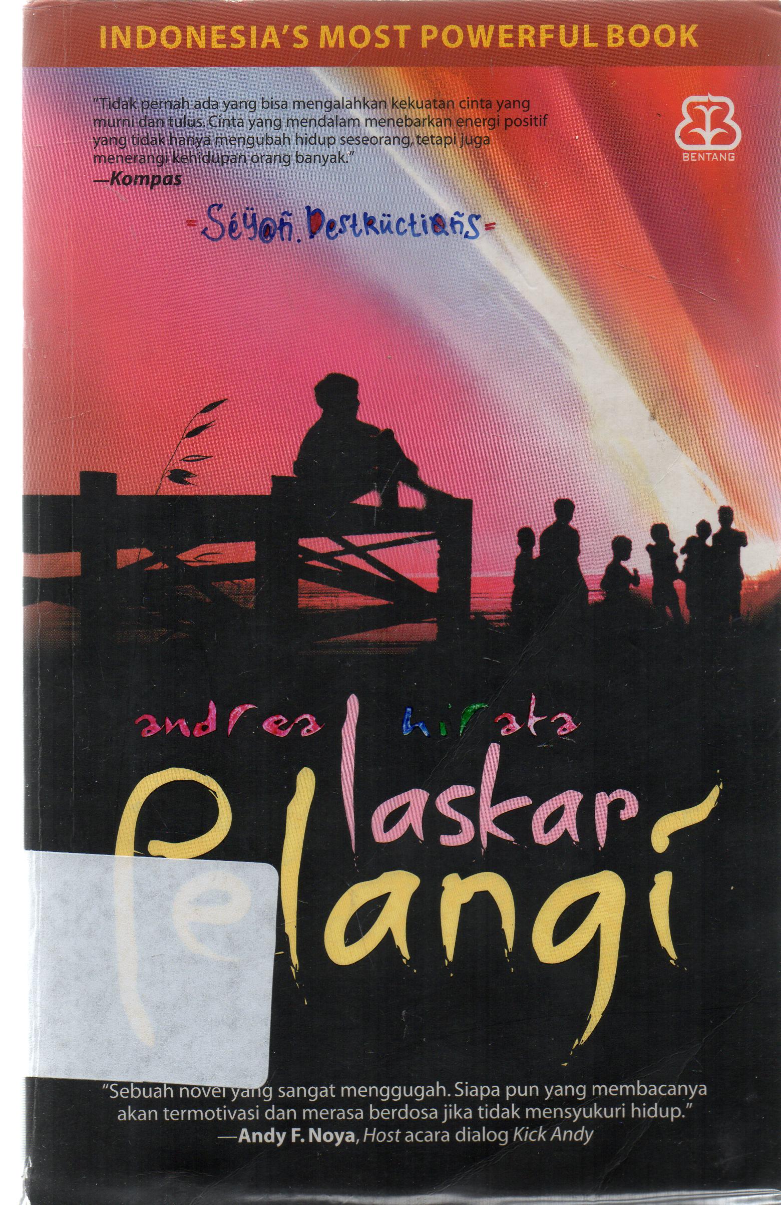 Cover Laskar pelangi / Andre Hirata ; penyunting, Suhindrati a. Shinta.