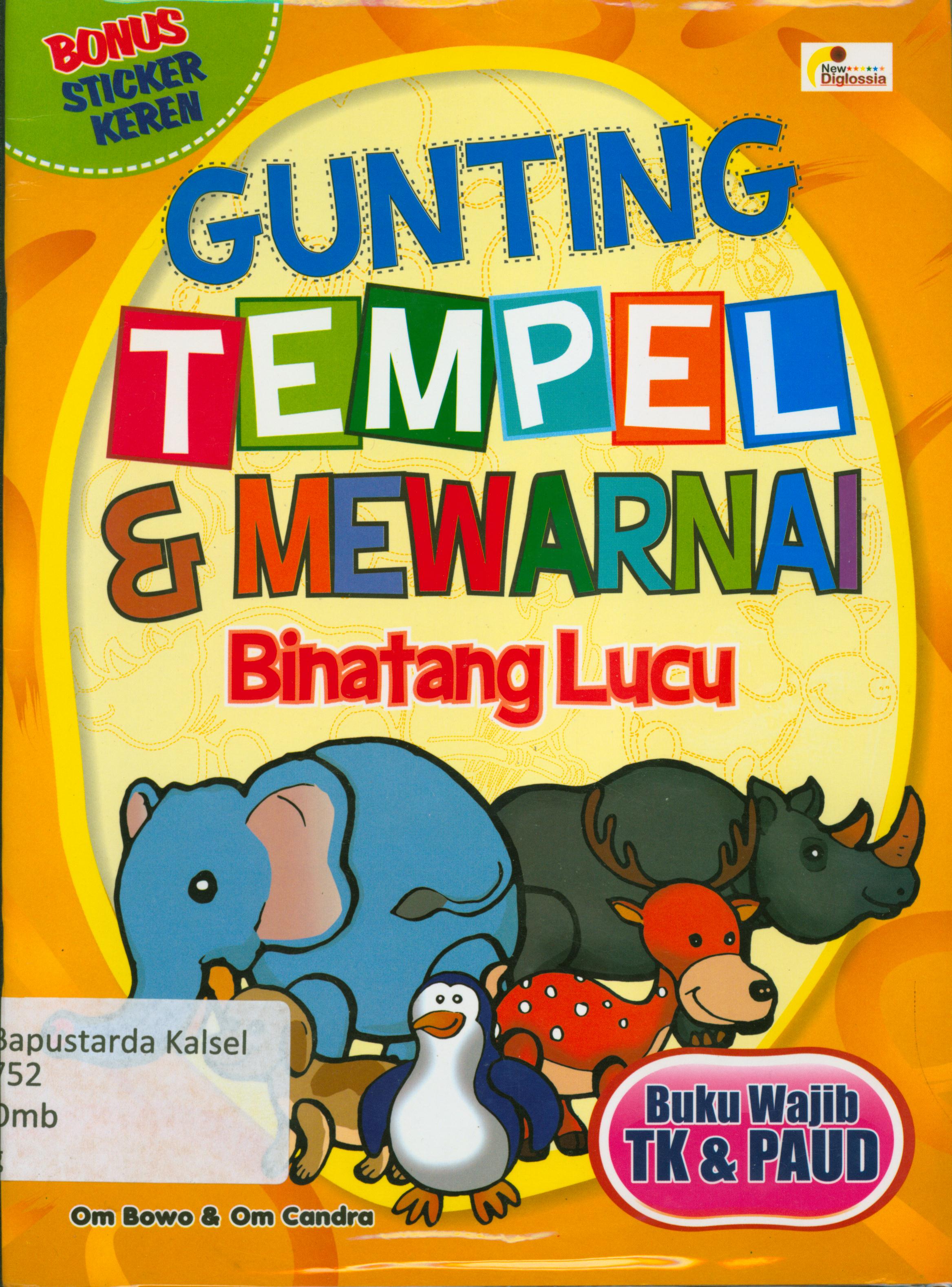 Cover Gunting tempel dan mewarnai binatang lucu / Om Bowo