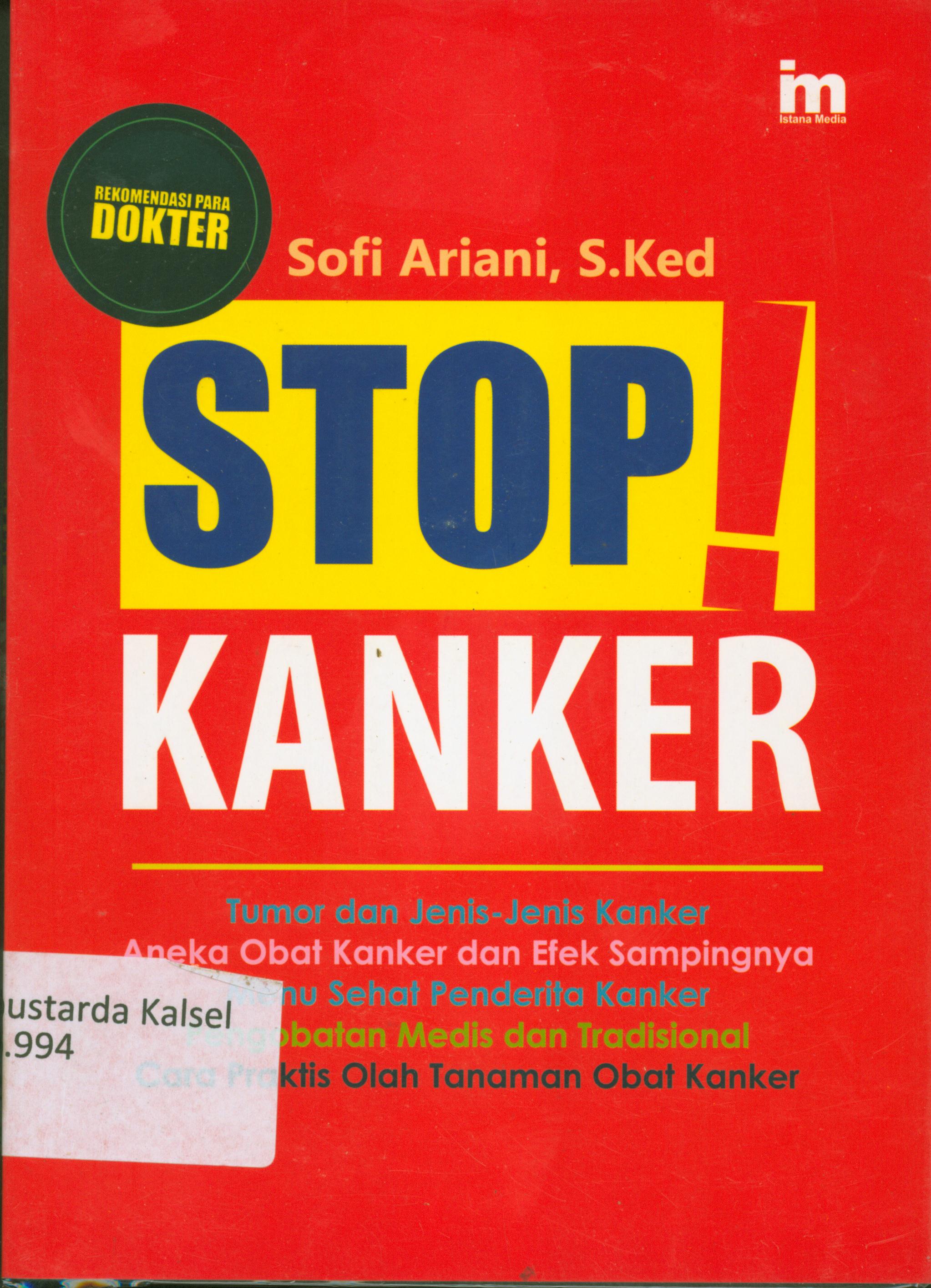 Cover Stop kanker / Sofi Ariani ; penyunting, Qoni