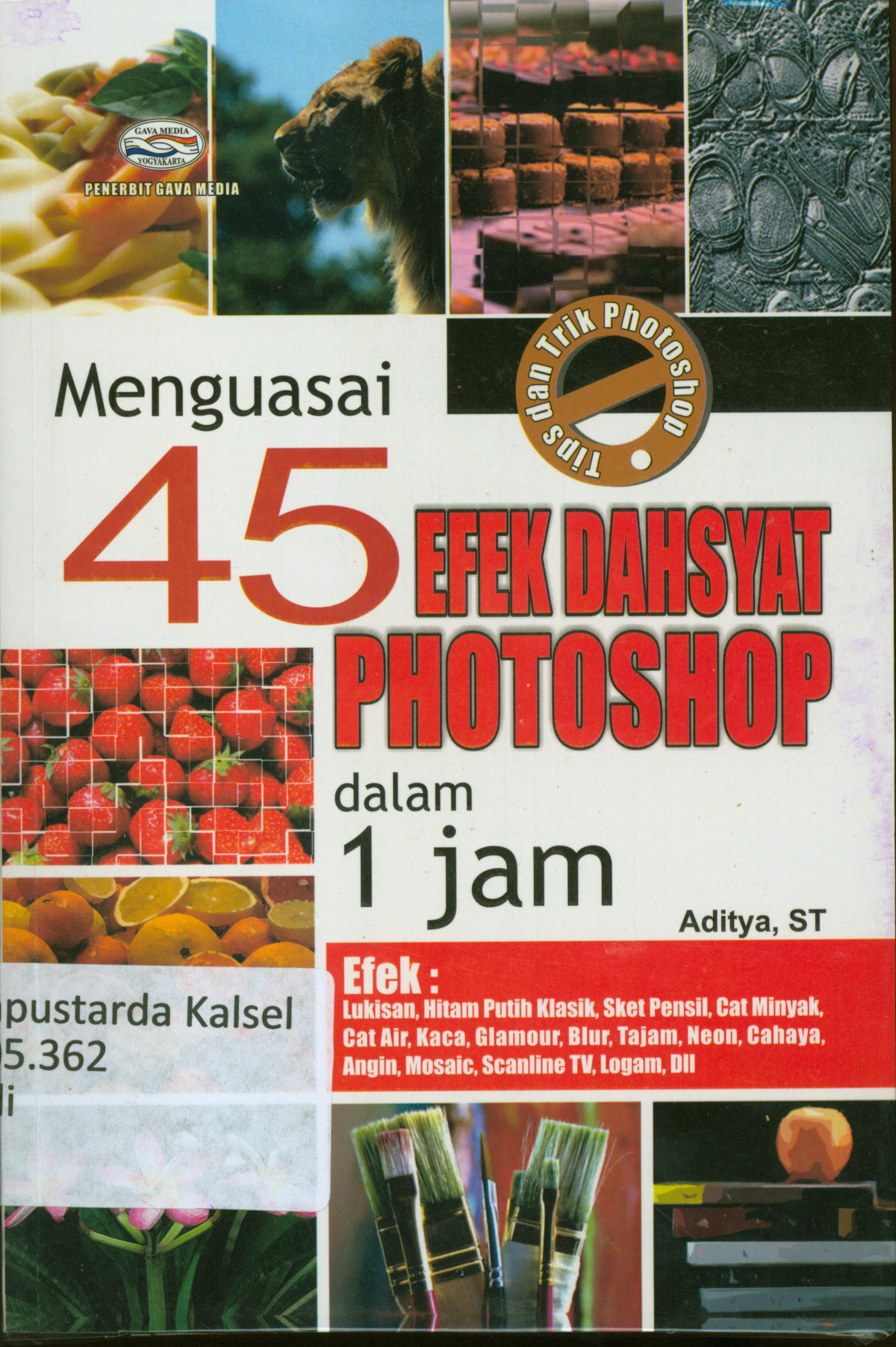 Cover Menguasai 45 efek dahsyat photoshop dalam 1 jam / Aditya