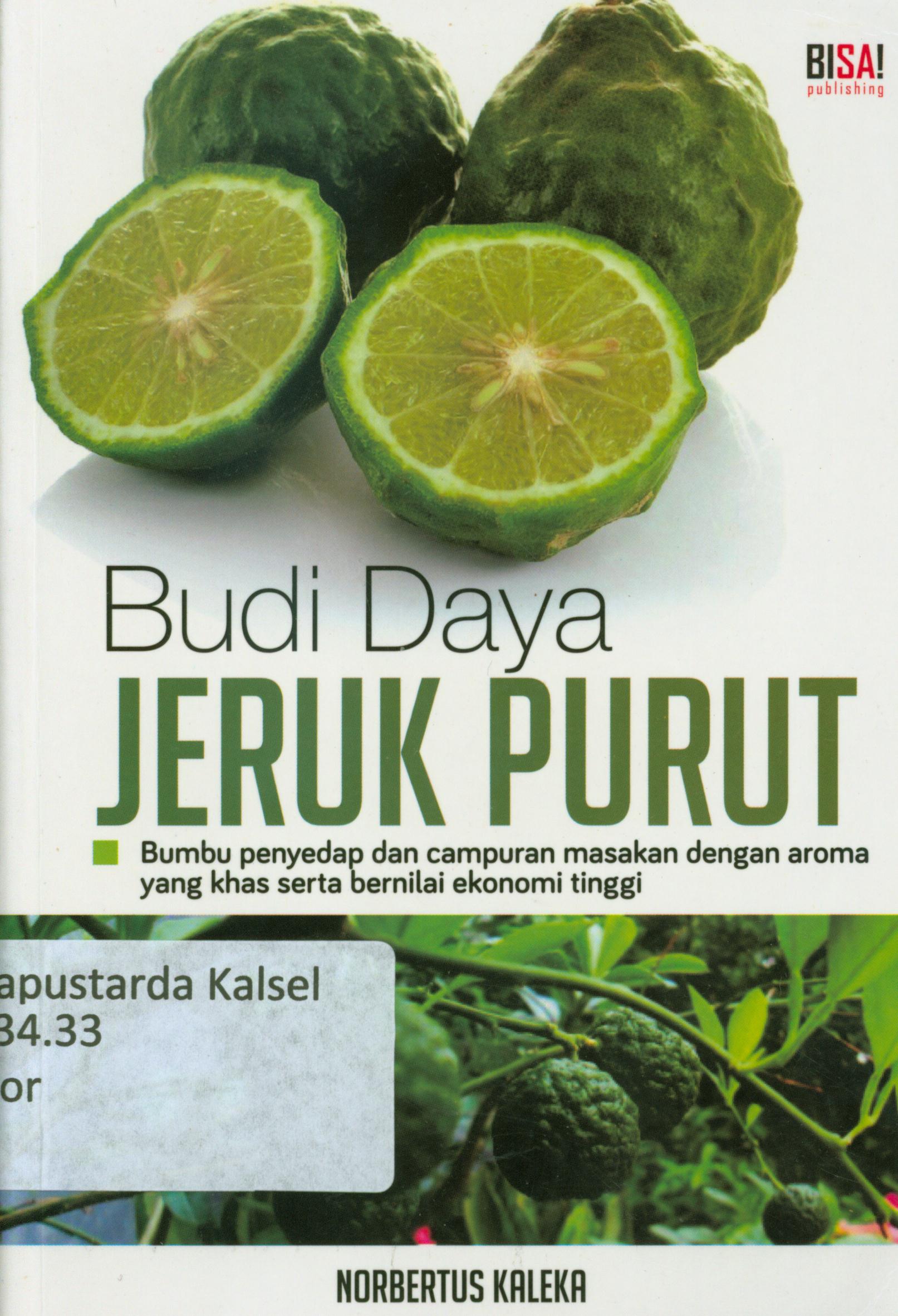 Cover Budidaya jeruk purut : Bumbu penyedap dan campuran masakan dengan aroma yang khas serta bernilai ekonomi tinggi / Nerbertus Kaleka ; editor, Lukman Hakim.