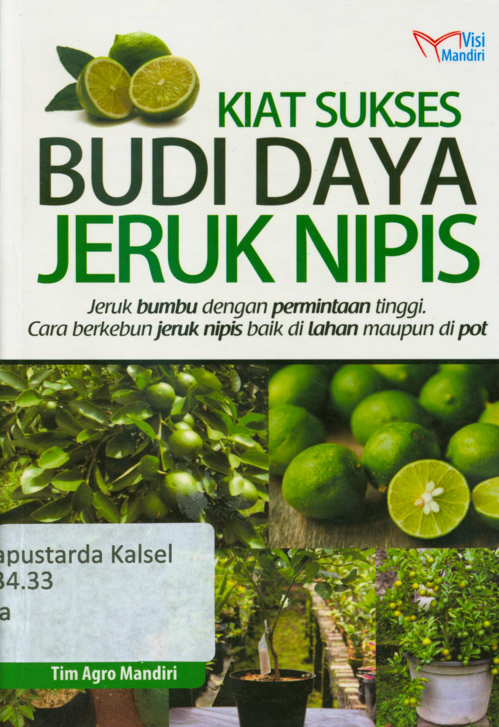 Cover Kiat sukses budidaya jeruk nipis : Jeruk bumbu dengan permintaan tinggi, cara berkebun jeruk nipis baik dilahan maupun di pot / Tim Agro Mandiri.