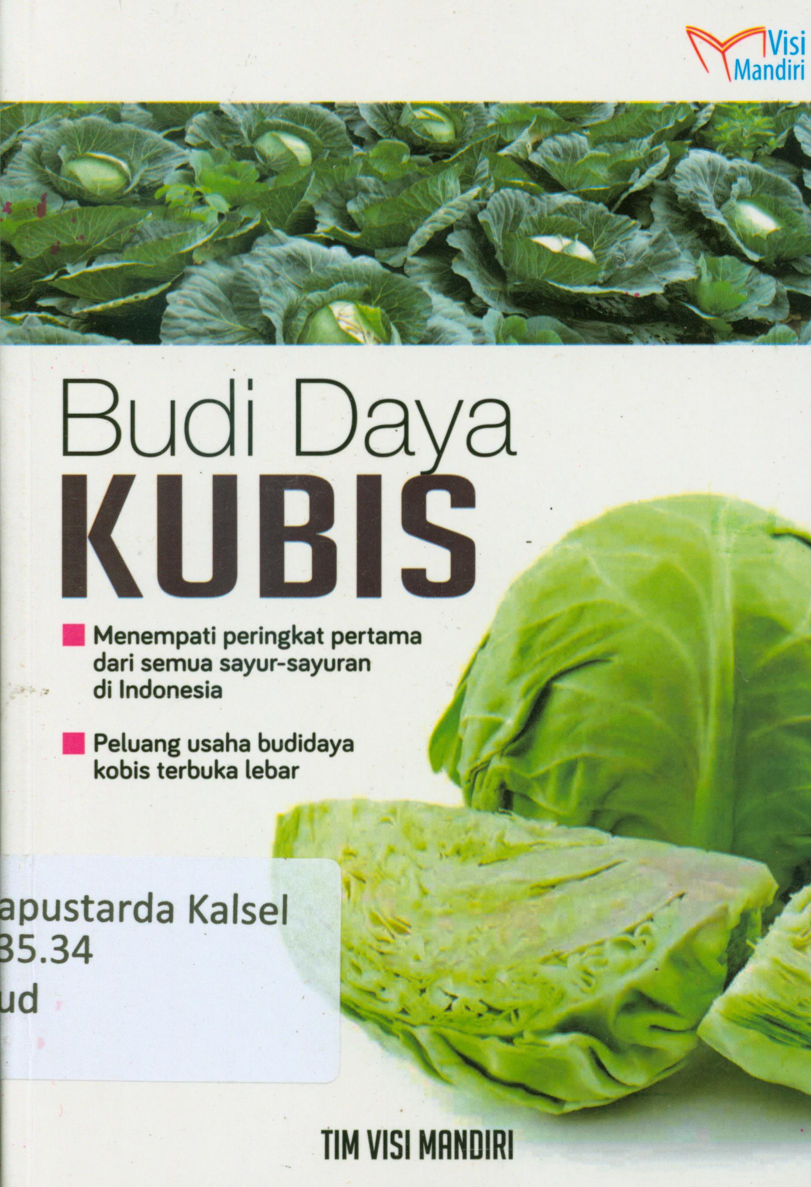 Cover Budidaya kubis : Menempati peringkat pertama dari semua sayur-sayuran di Indonesia / Tim Visi Mandiri