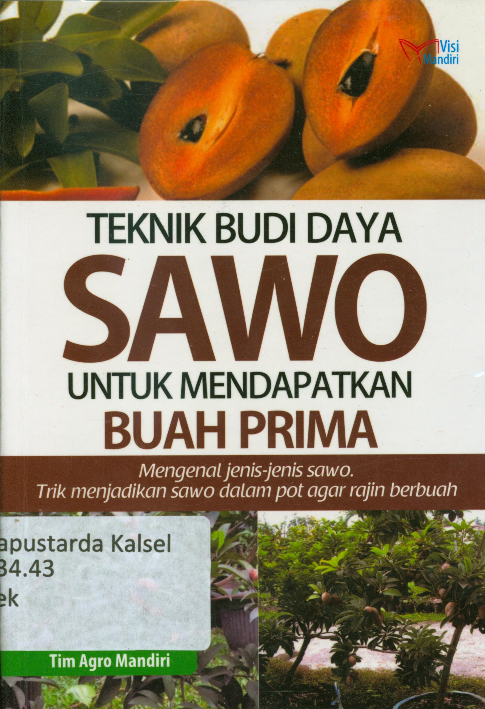Cover Teknik budidaya sawo untuk mendapatkan buah prima : Mengenal jenis-jenis sawo, trik menjadikan sawo dalam pot agar rajin berbuah / Tim Agro Mandiri