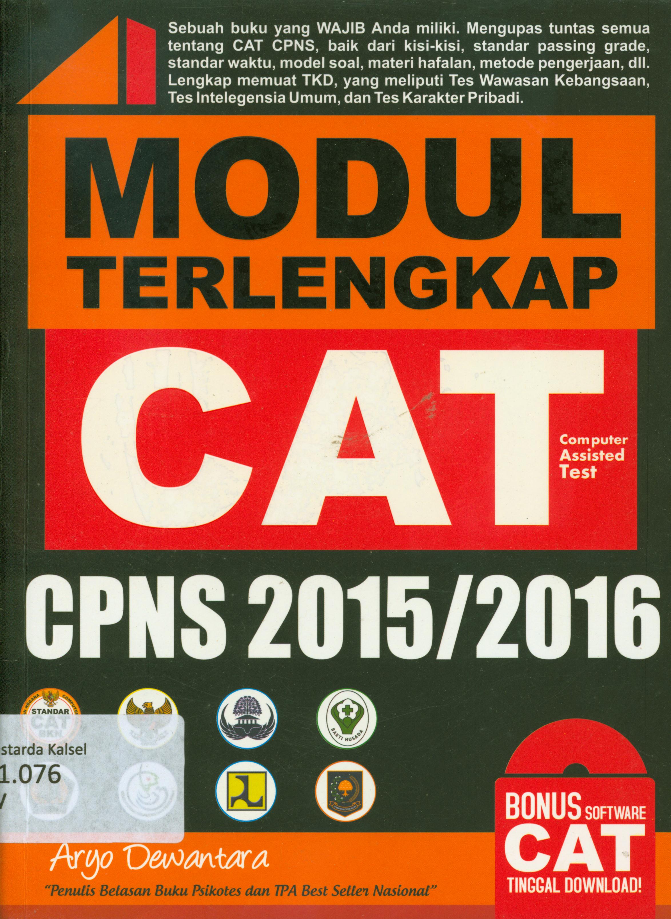 Cover Modul terlengkap cat CPNS PNS 2015/2016 / Aryo Dewantara ; editor, Prasetya Adhi Nugraha