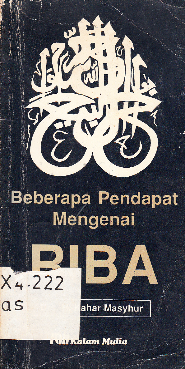Cover Beberapa pendapat mengenai riba / Kahar Masyhur