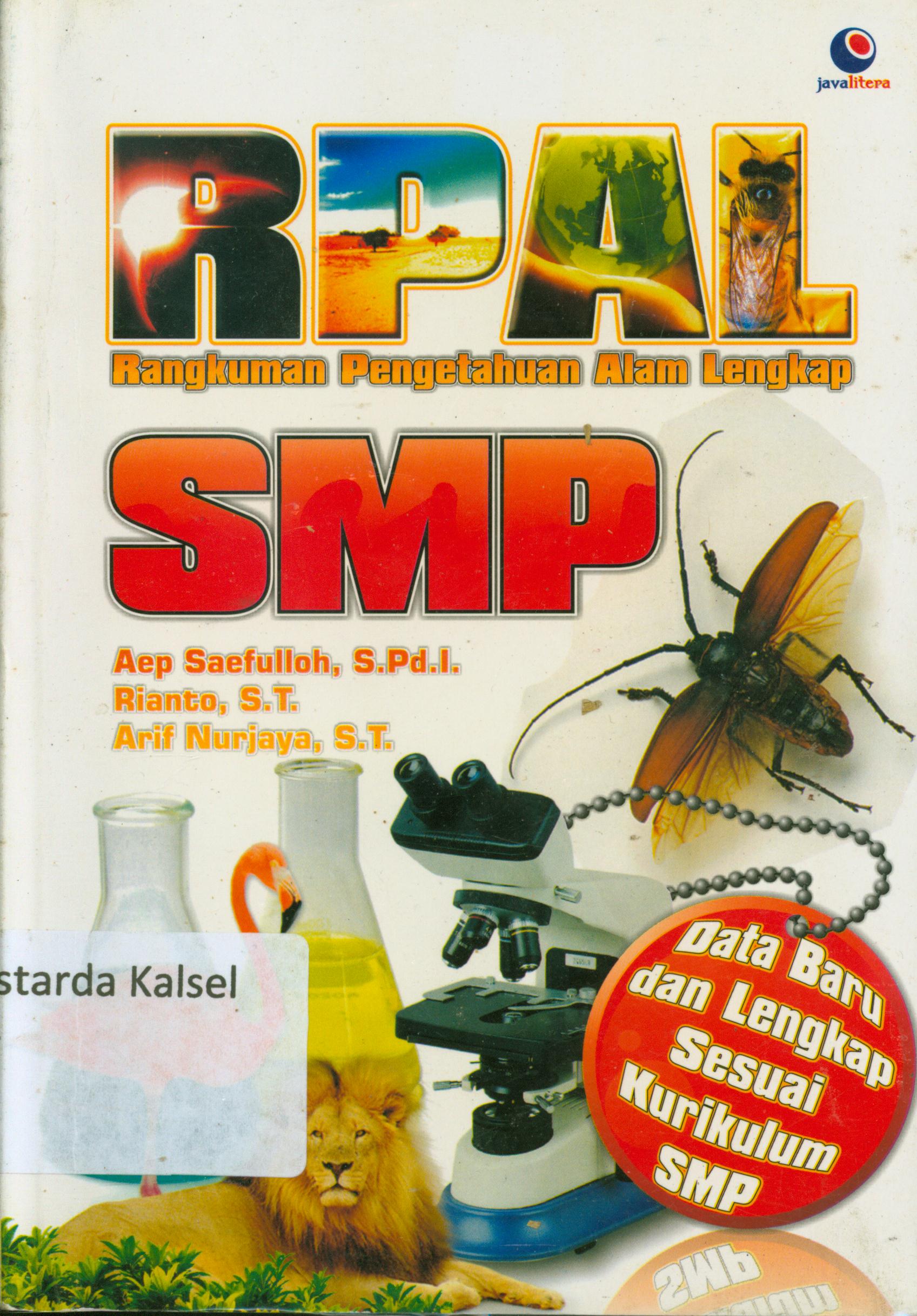 Cover RPAL Rangkuman Pengetahuan Alam Lengkap SMP : Data baru dan lengkap sesuai kurikulum SMP / Aep Saefullah, Rianto, Arif Nurjaya ; penyunting, Chrisna Farmadiani