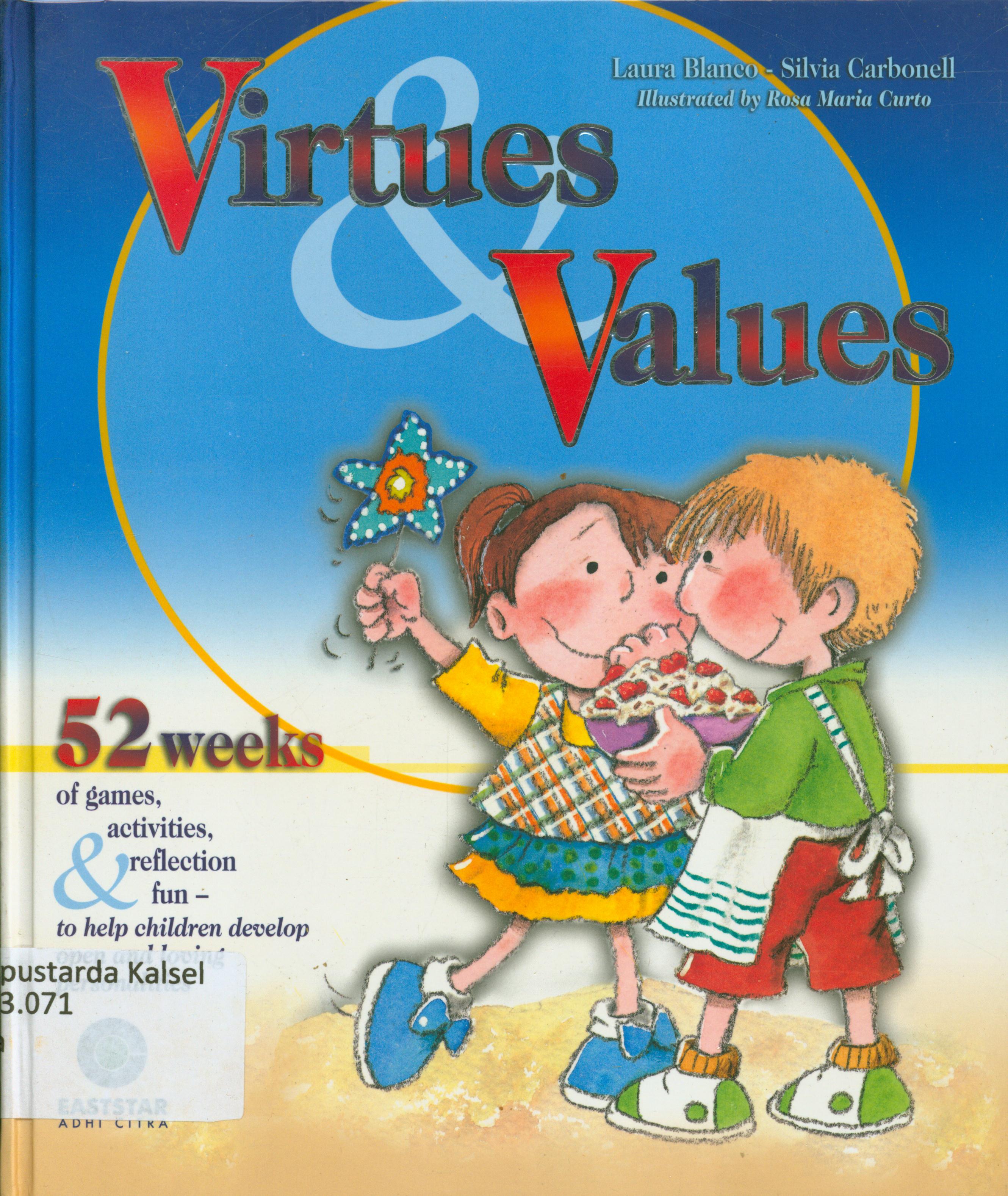 Cover Virtues dan values / Laura Blanco, Silvia Carbonell
