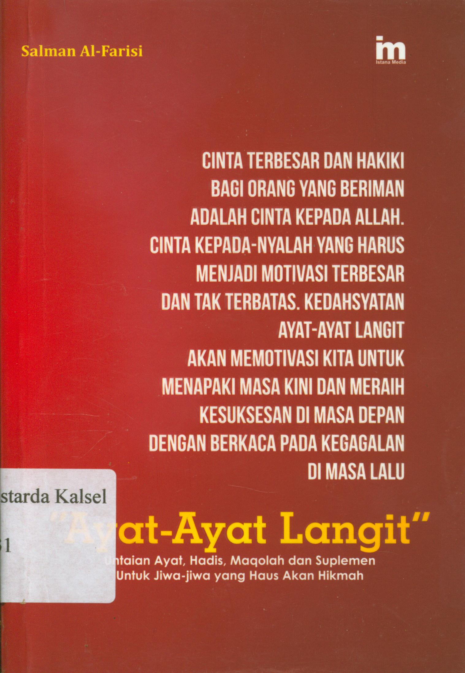 Cover Ayat-ayat langit / Salman Al-Farisi ; editor, Qoni.