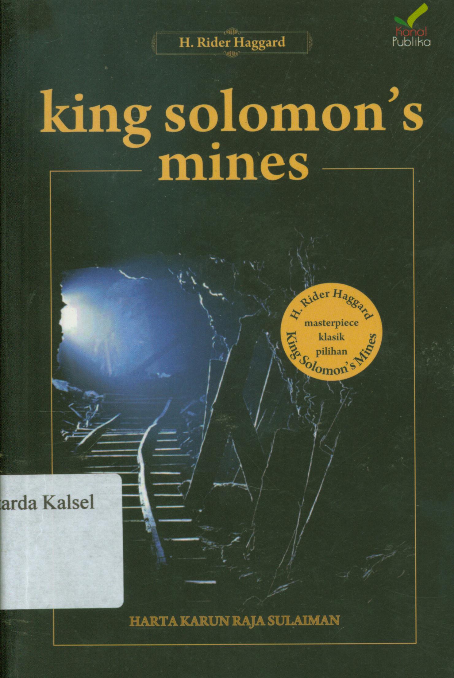 Cover King solomon's mines : harta karun Raja Sulaiman / H. Rider Haggard ; penerjemah, Sutrisno.