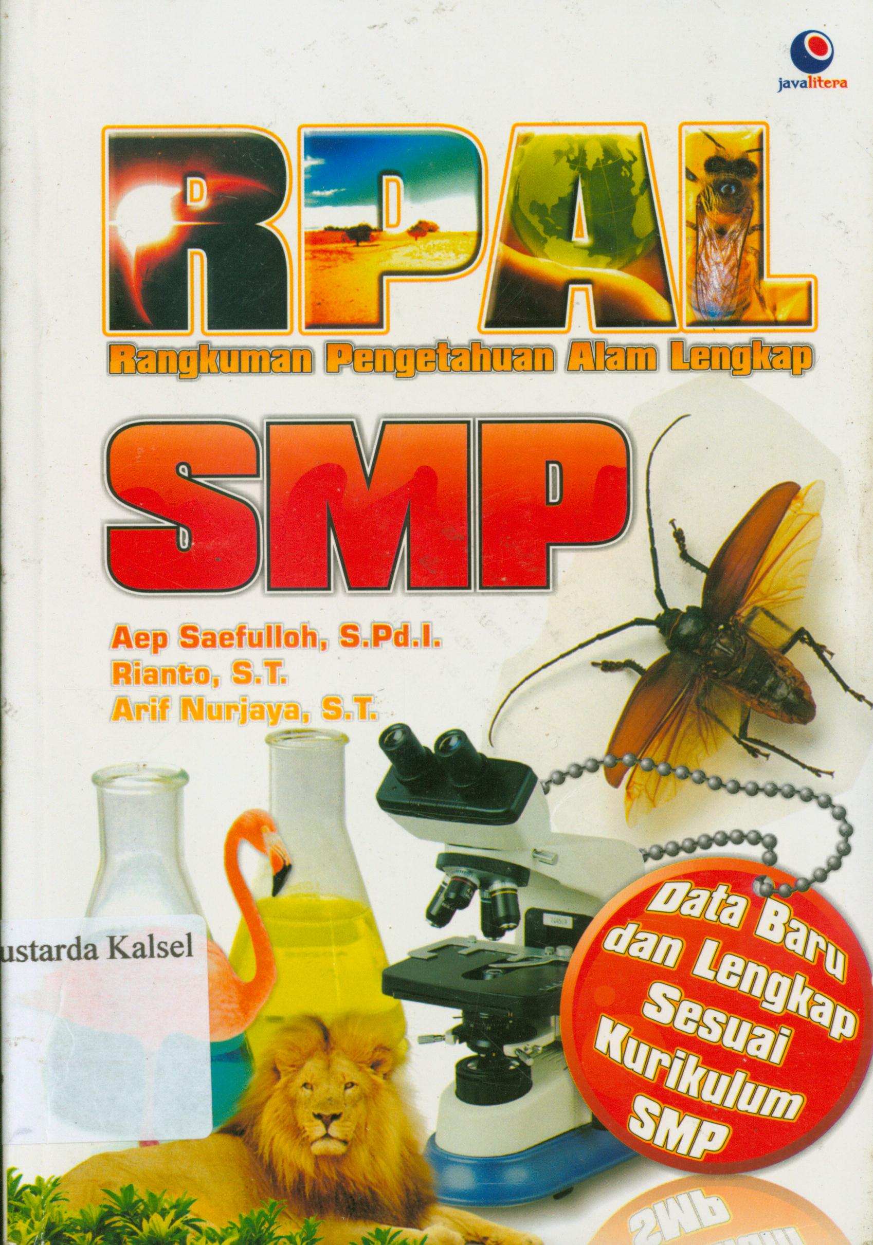 Cover RPAL rangkuman pengetahuan alam lengkap SMP data baru dan lengkap sesuai kurikulum SMP / Aep Saefulloh, Rianto, Arif Nurjaya.