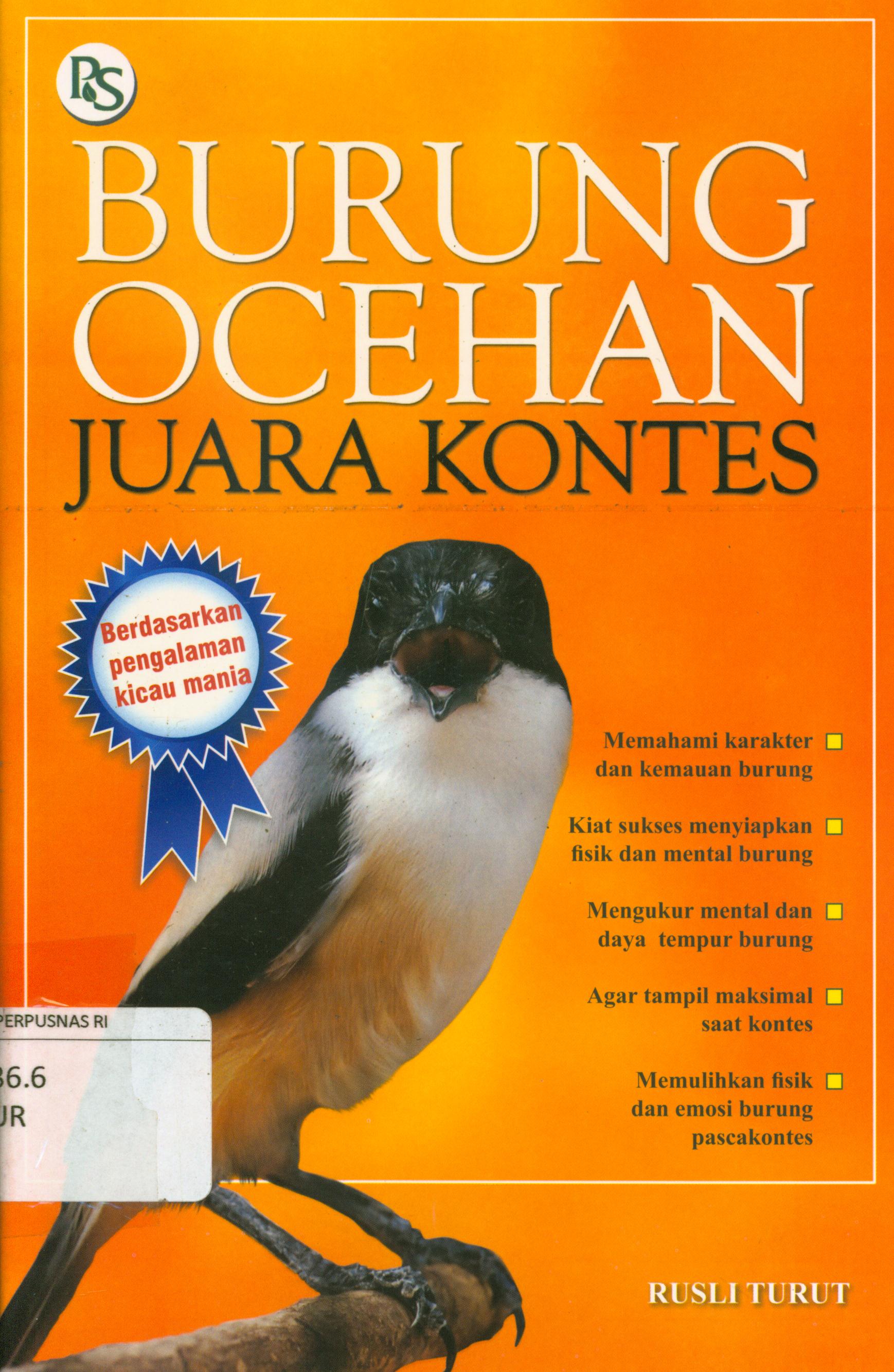 Cover Burung ocehan suara kontes / Rusli Turut.