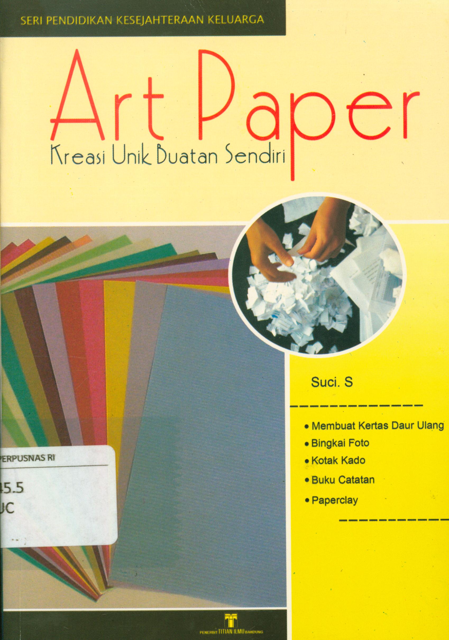 Cover Art paper kreasi unik buatan sendiri / Suci S