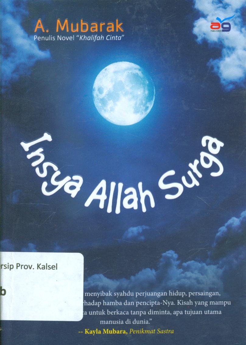 Cover Insya Allah surga / A.Mubarak ; penyunting, Asykia Tiana