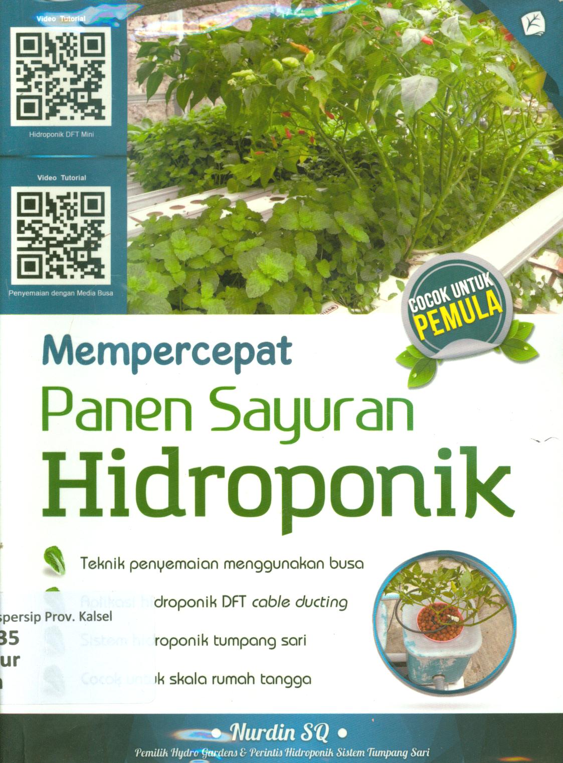 Cover Mempercepat panen sayuran hidroponik / Nurdin ; penyunting, Untung Prasetyo