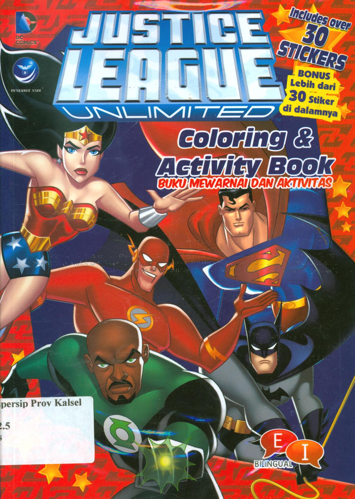Cover Justice league unlimited - coloring and activity book (Buku mewarnai dan aktivitas) / Warner Bros ; penerjemah, Ariata