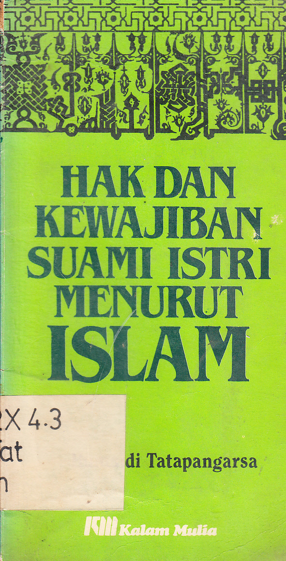 Cover Hak dan Kewajiban Suami Istri Menurut Islam / Humaidi Tatapangarsa