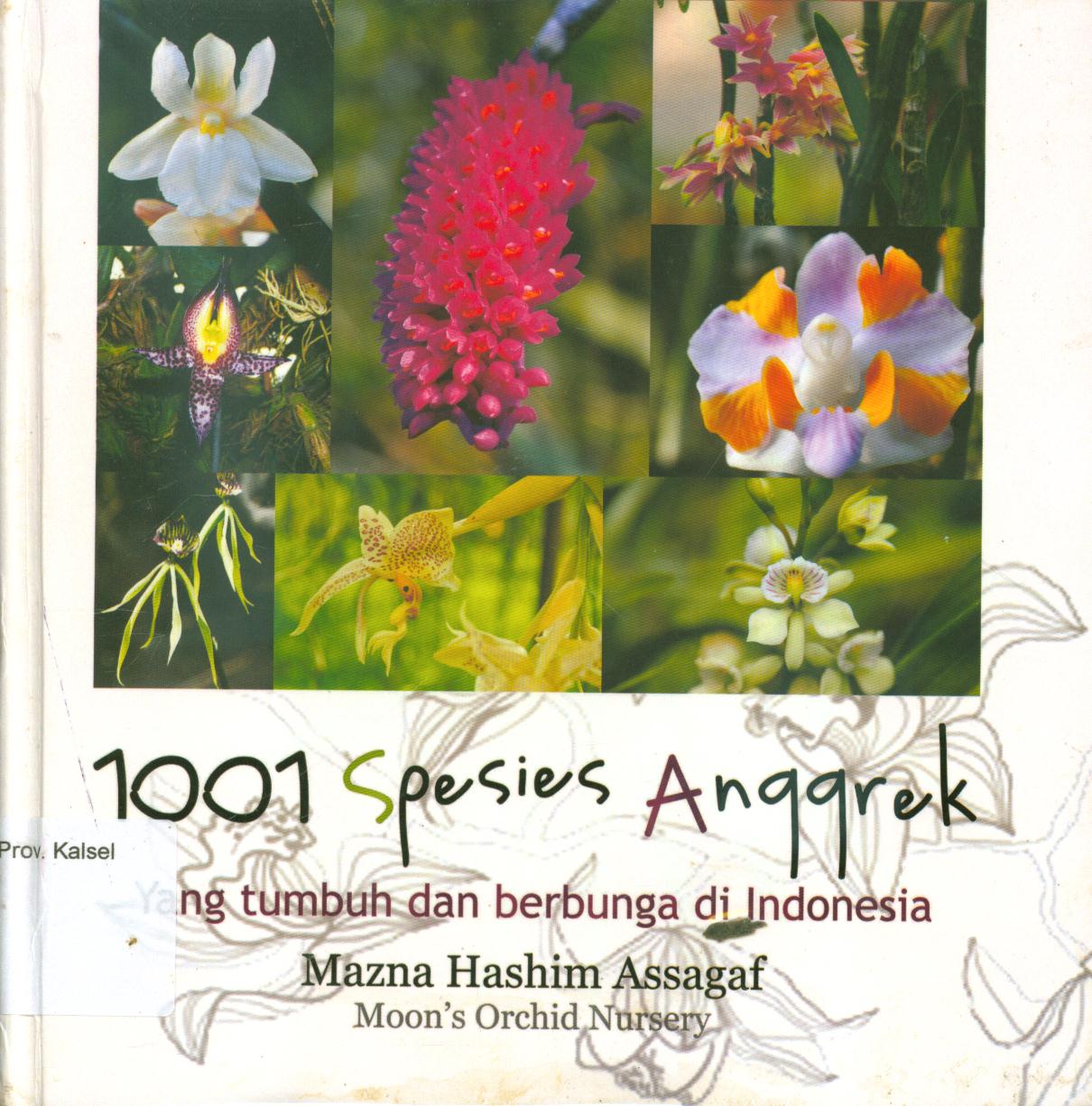 Cover 1001 spesies anggrek yang tumbuh dan berbunga di Indonesia / Mazna Hashim Assagaf ; editor, Tutut M. Lestari