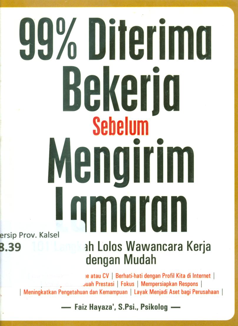Cover 99% diterima bekerja sebelum mengirim lamaran