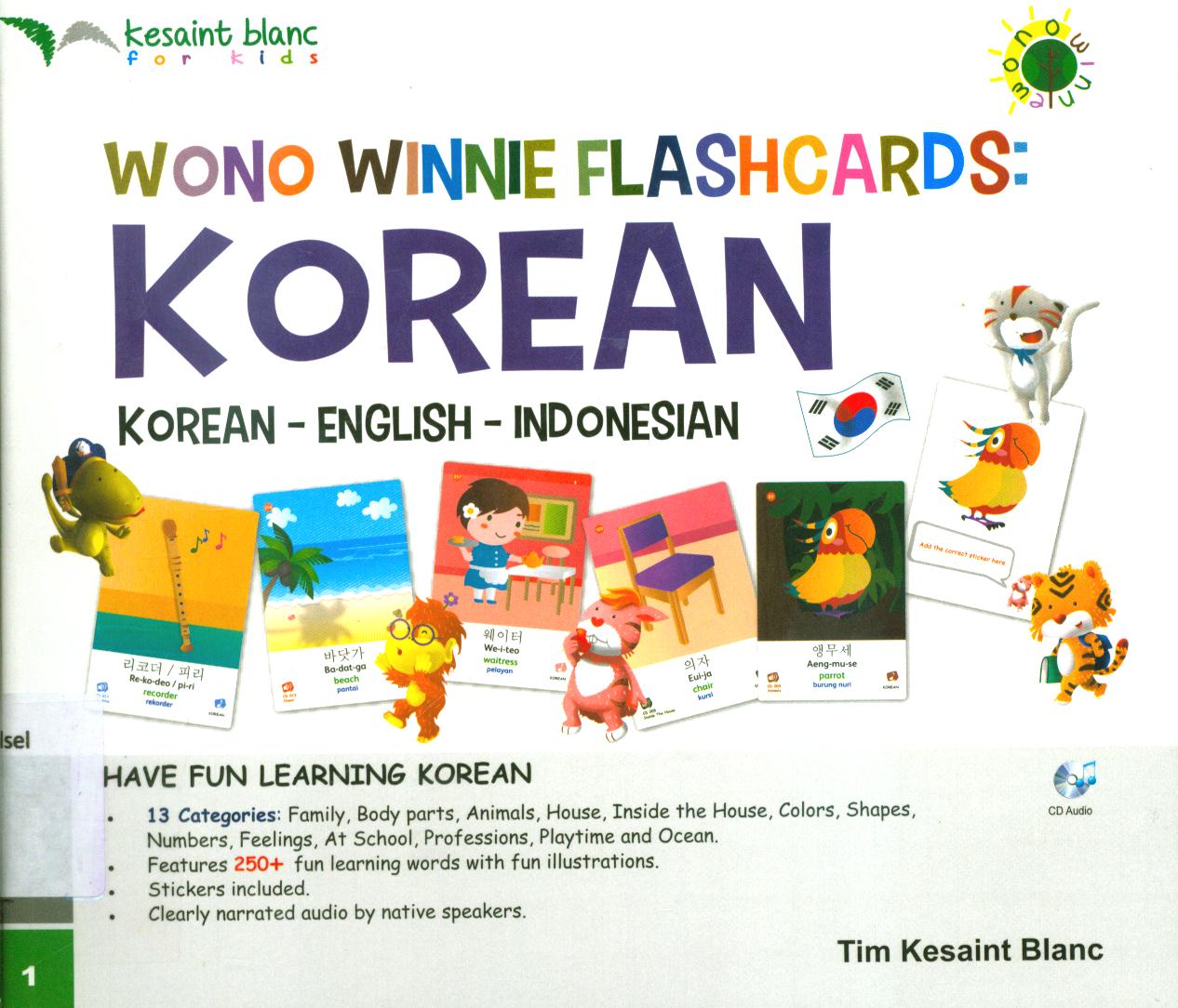 Cover Wono winnie flashcards korean :  korean, english, Indonesian / Tim Kesaint Blanc