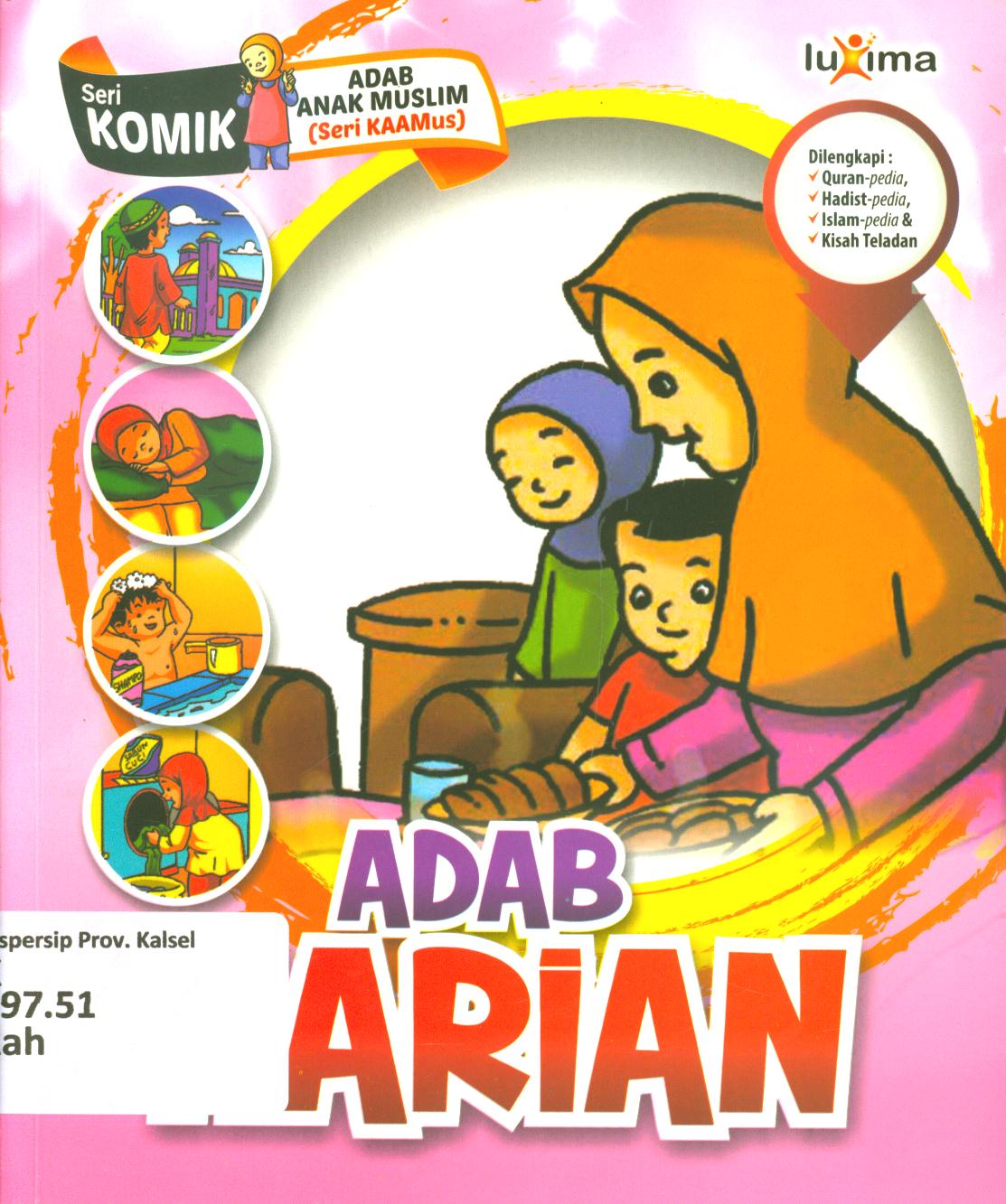 Cover Adab harian / Rahayu Ummi Farida, Nurul Ihsan, dan Tim CBM studio