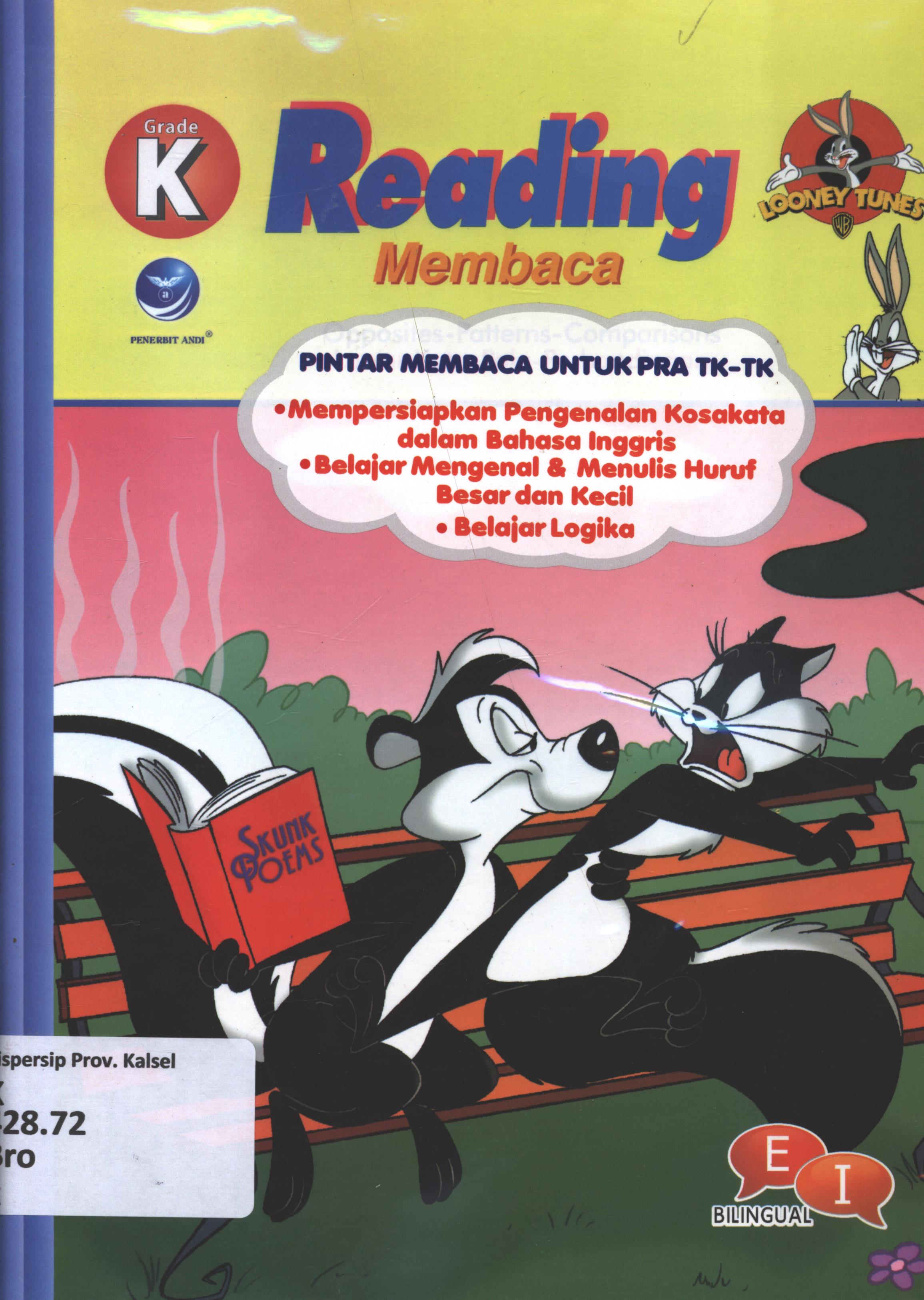 Cover Kindergarten reading ( membaca) :  pintar membaca untuk pra TK-TK / Warner Bros ; penerjemah, Ariata