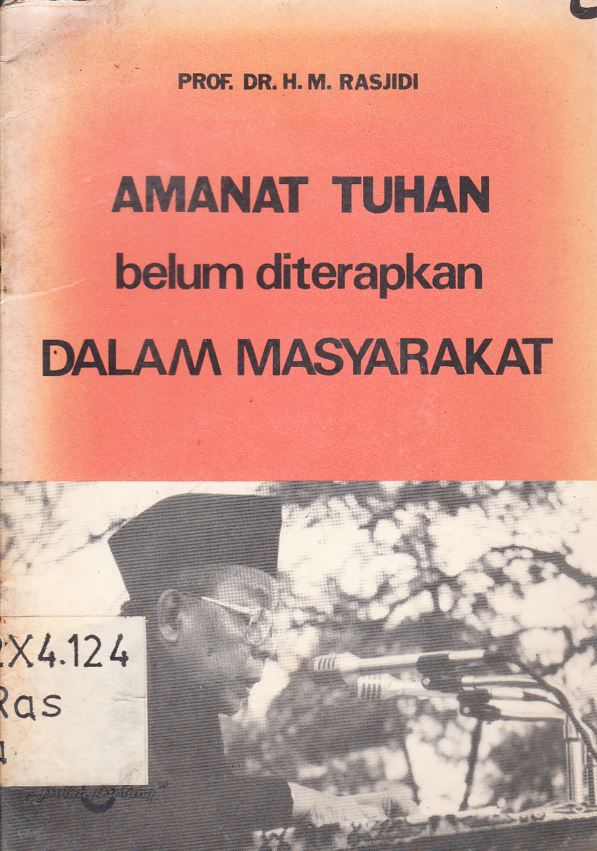 Cover Amanat Tuhan belum diterapkan dalam masyarakat / H.M. Rasjidi