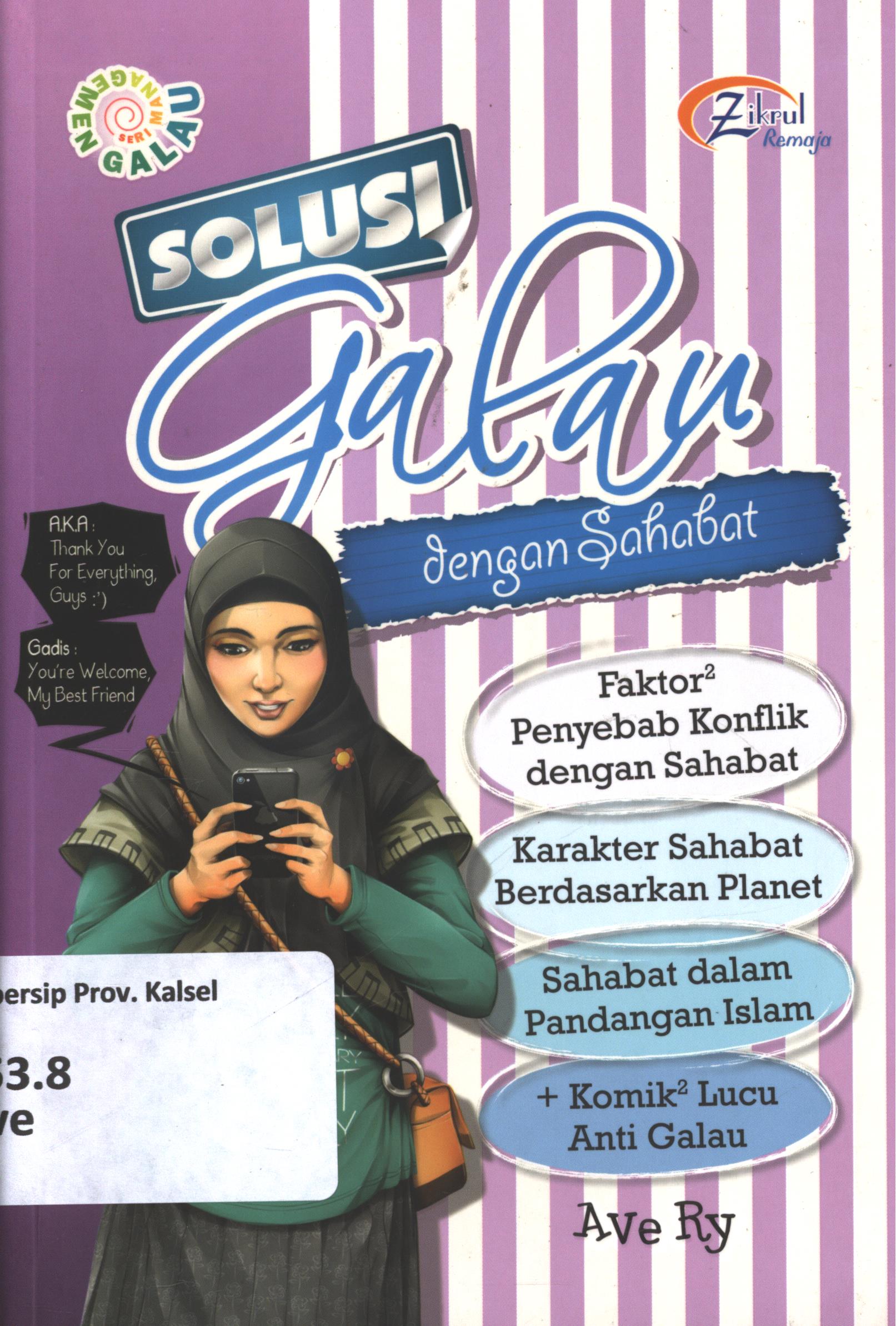 Cover Solusi galau dengan sahabat / Ave Ry ;editor, Wicha SB