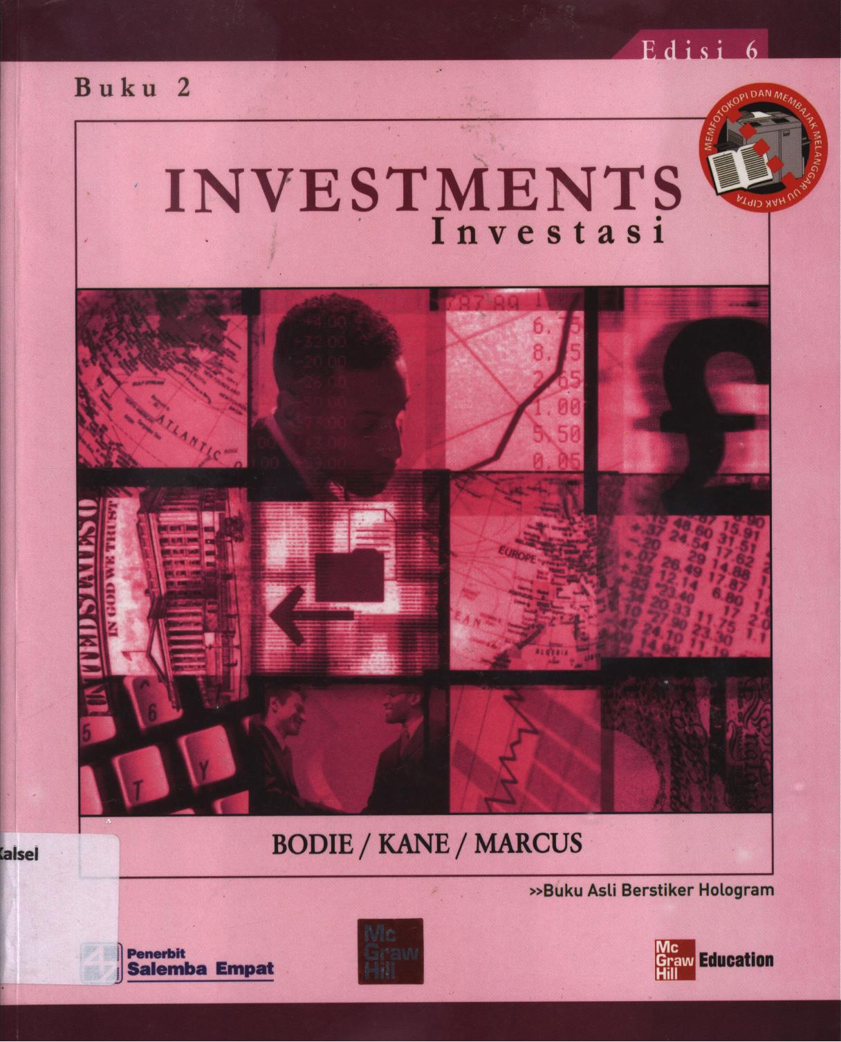 Cover Investasi = investments buku 2 edisi 6 / Zvi Bodie