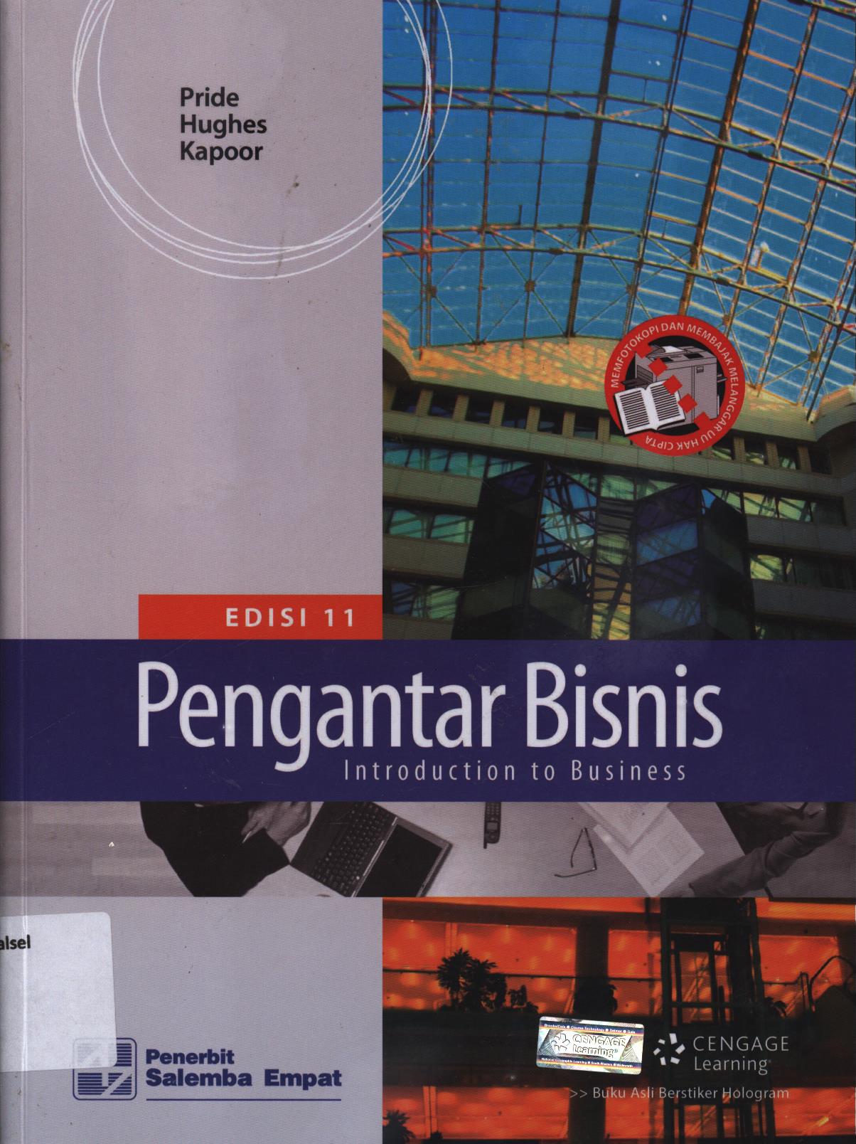 Cover Pengantar bisnis edisi 11 = Introduction To Business / William M.Pride