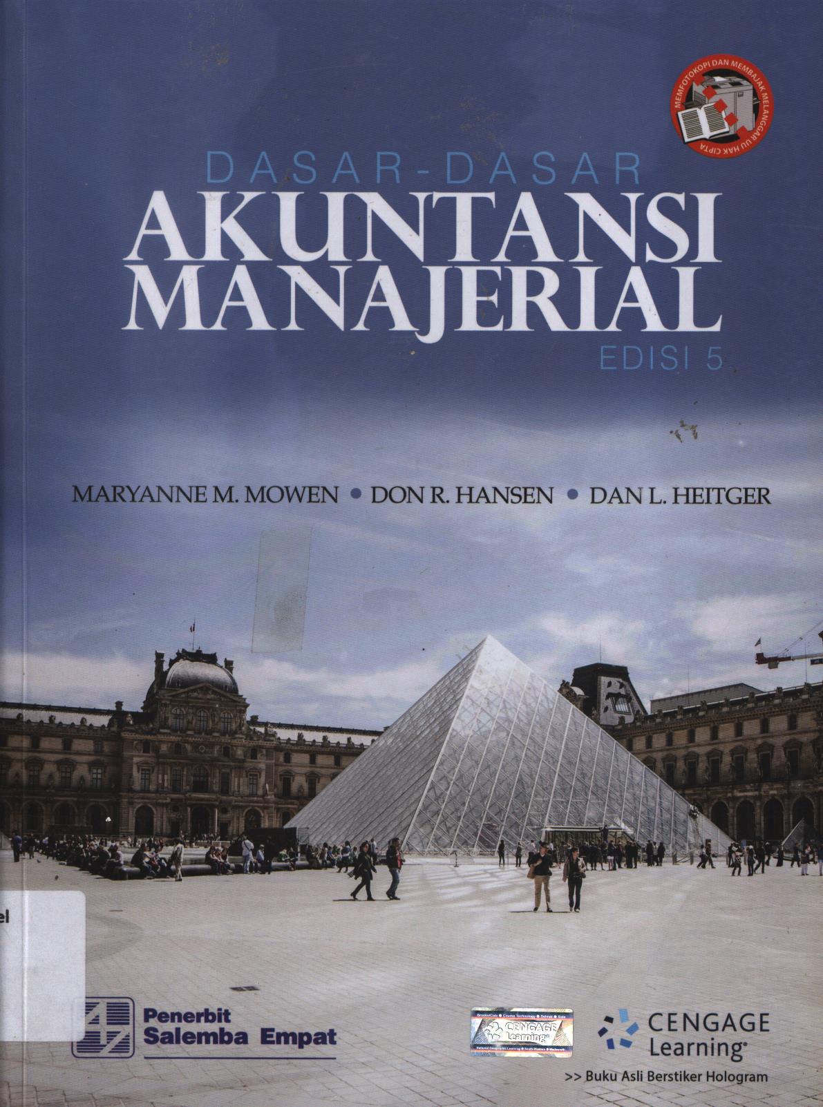 Cover Dasar-dasar akuntansi manajerial edisi 5 / Maryanne M.Mowen