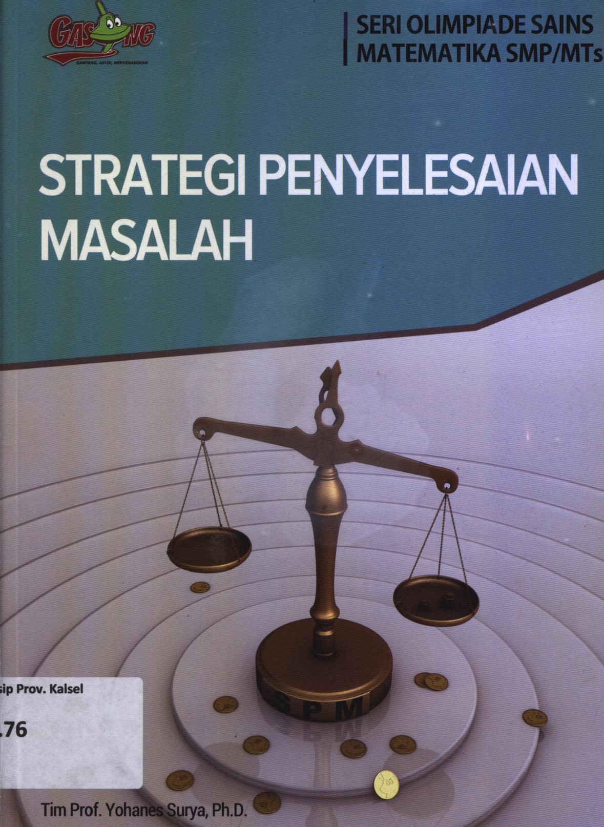 Cover Strategi penyelesaian masalah / Tim Prof. Yohanes Surya